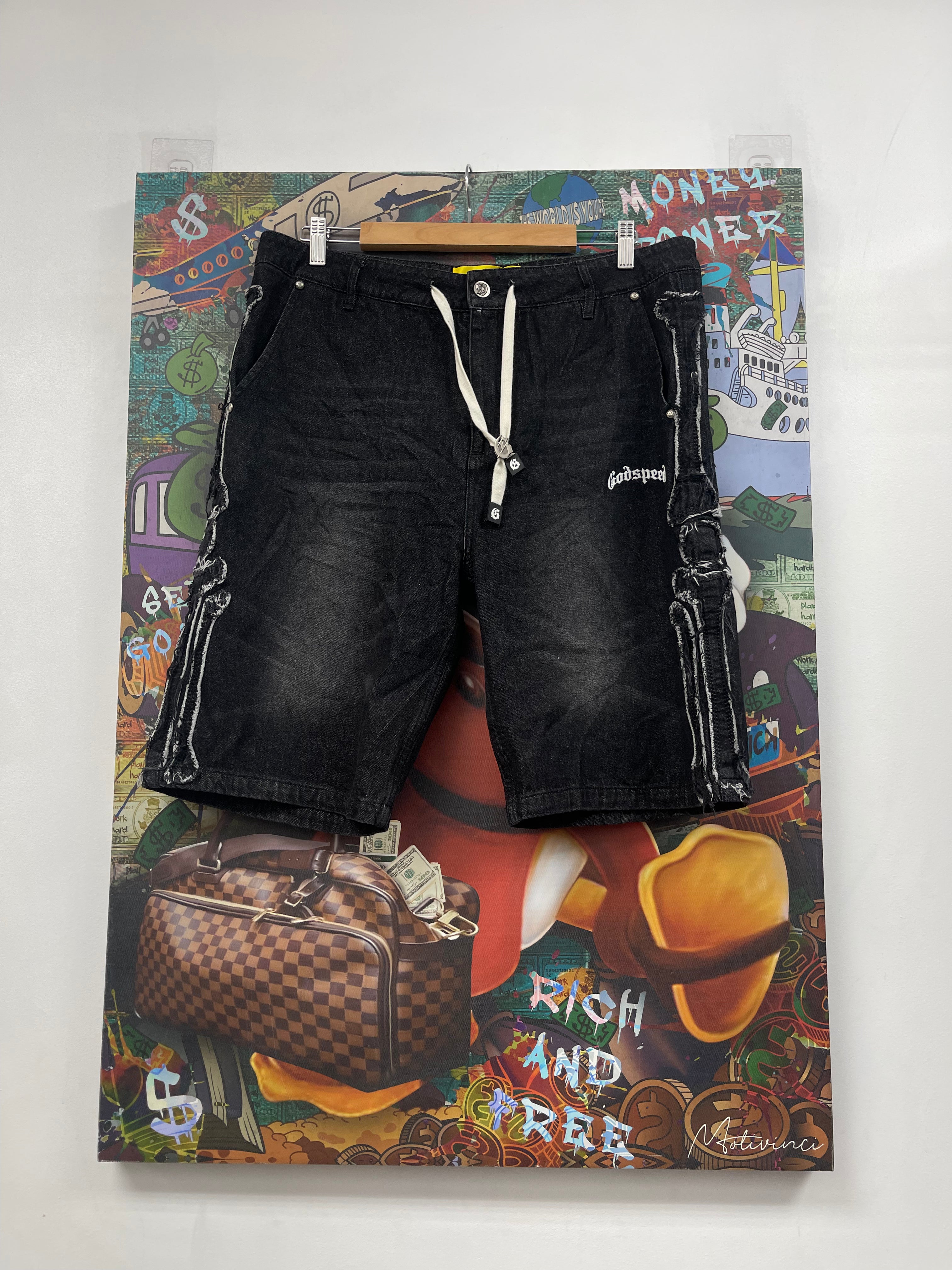 Godspeed Black Wash Denim Shorts