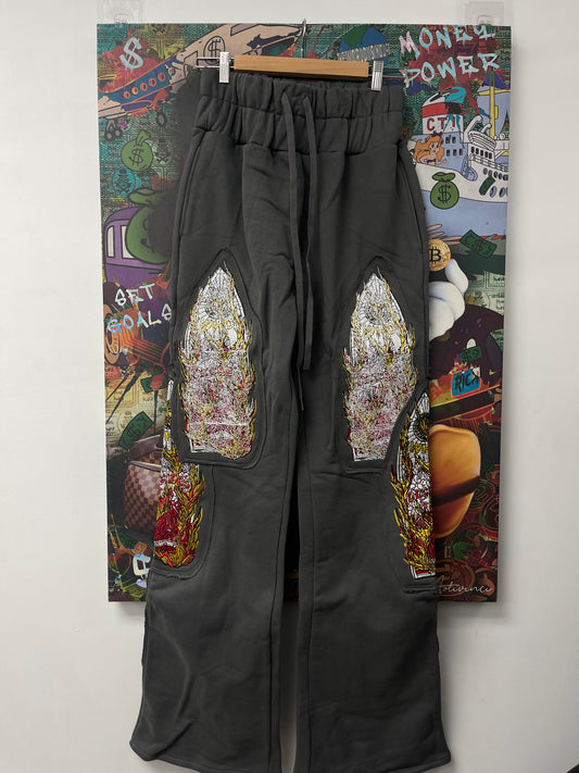 WDW Triple Flame Glass Sweatpants  New With Tags