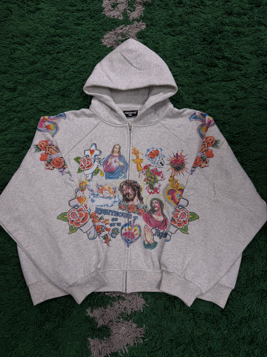 Righteous Risen King Zip Up Grey