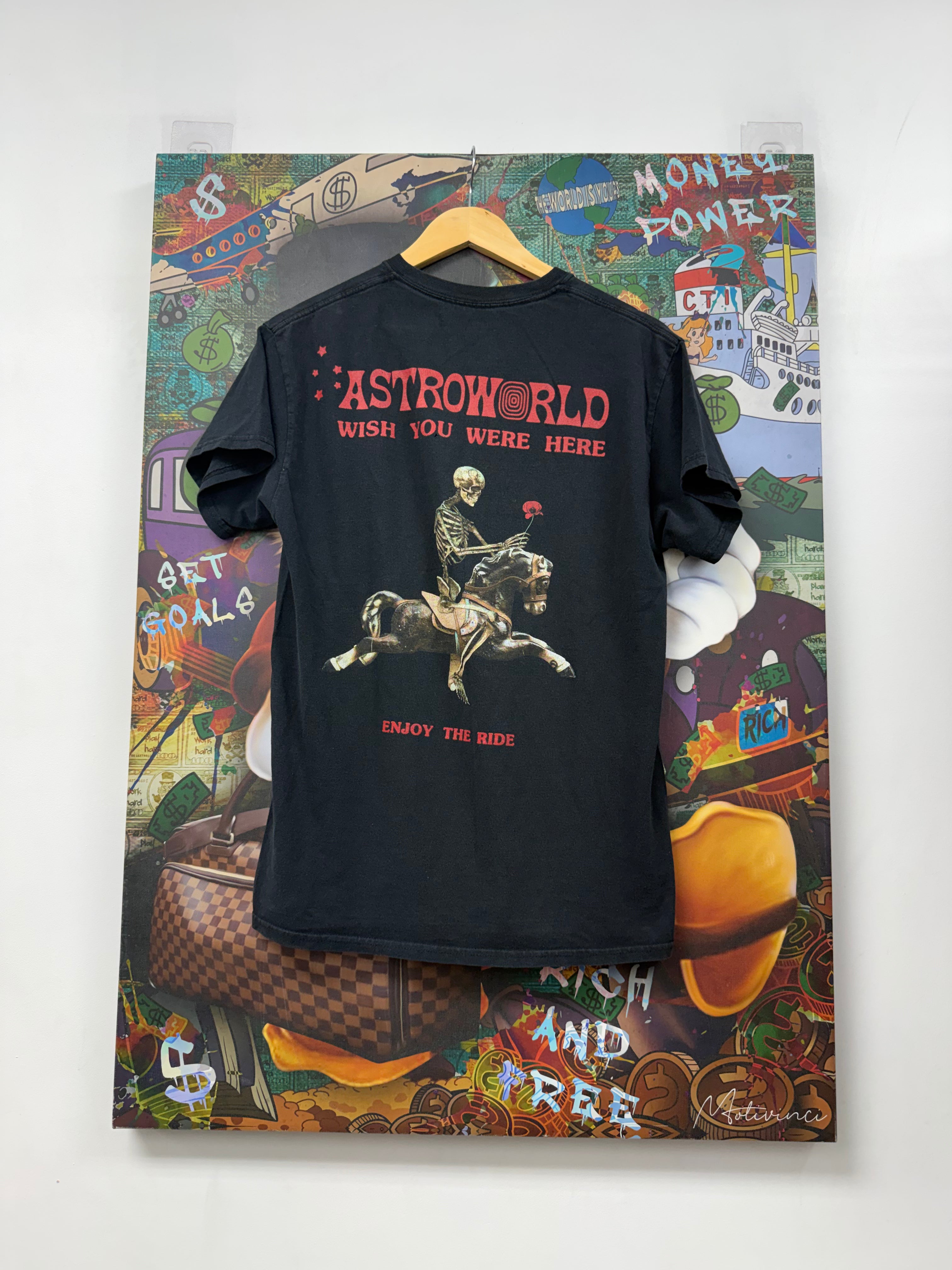 Cactus Jack Travis Scott Astroworld Black Red Wish You Were Here Tee