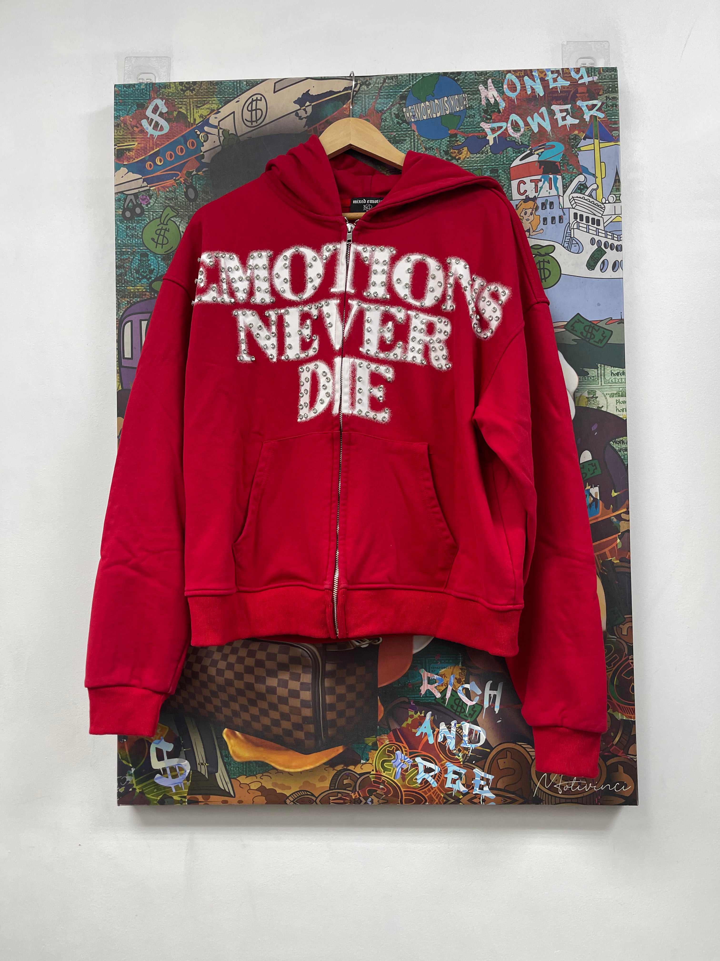 Mixed Emotions Red White END Zip Up