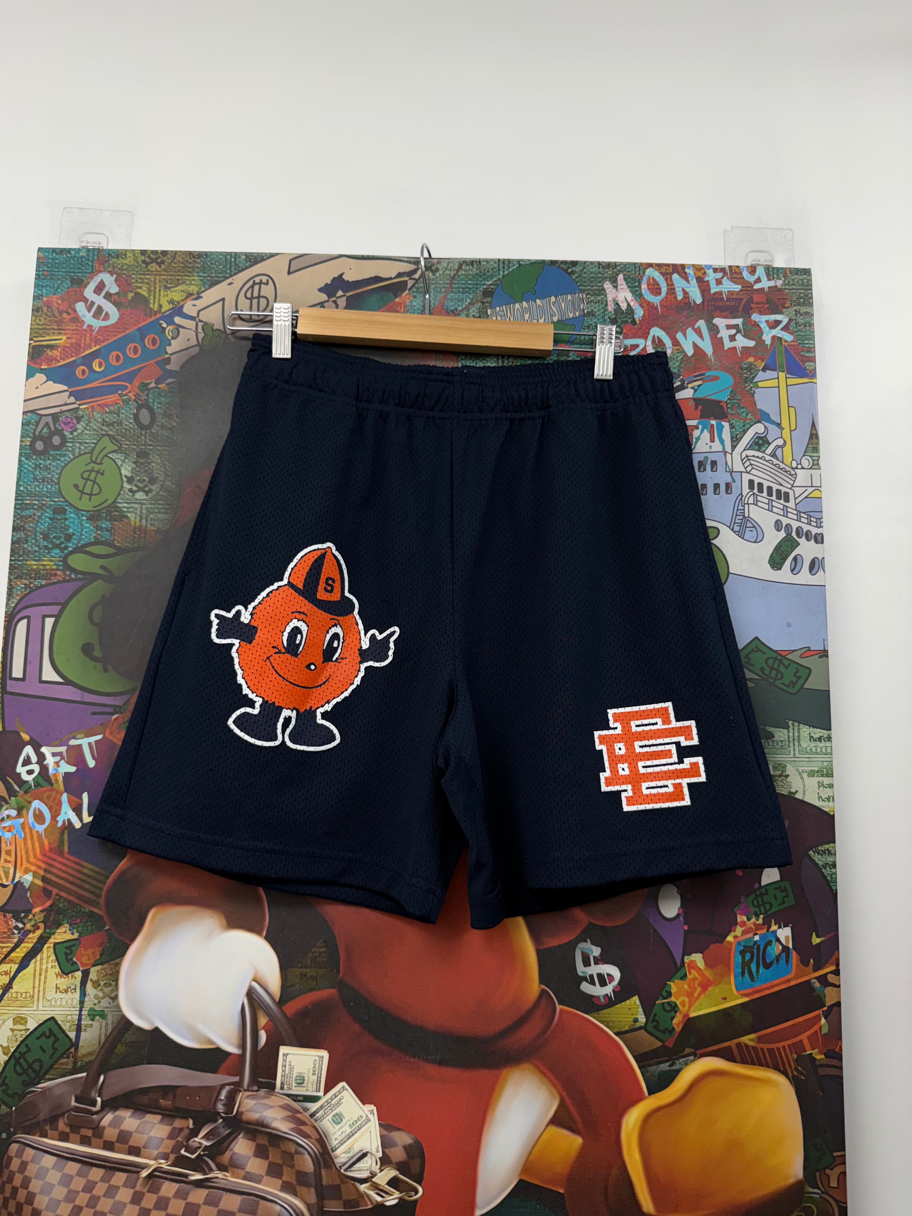 Eric Emanuel Navy Orange Syracuse Mascot Shorts