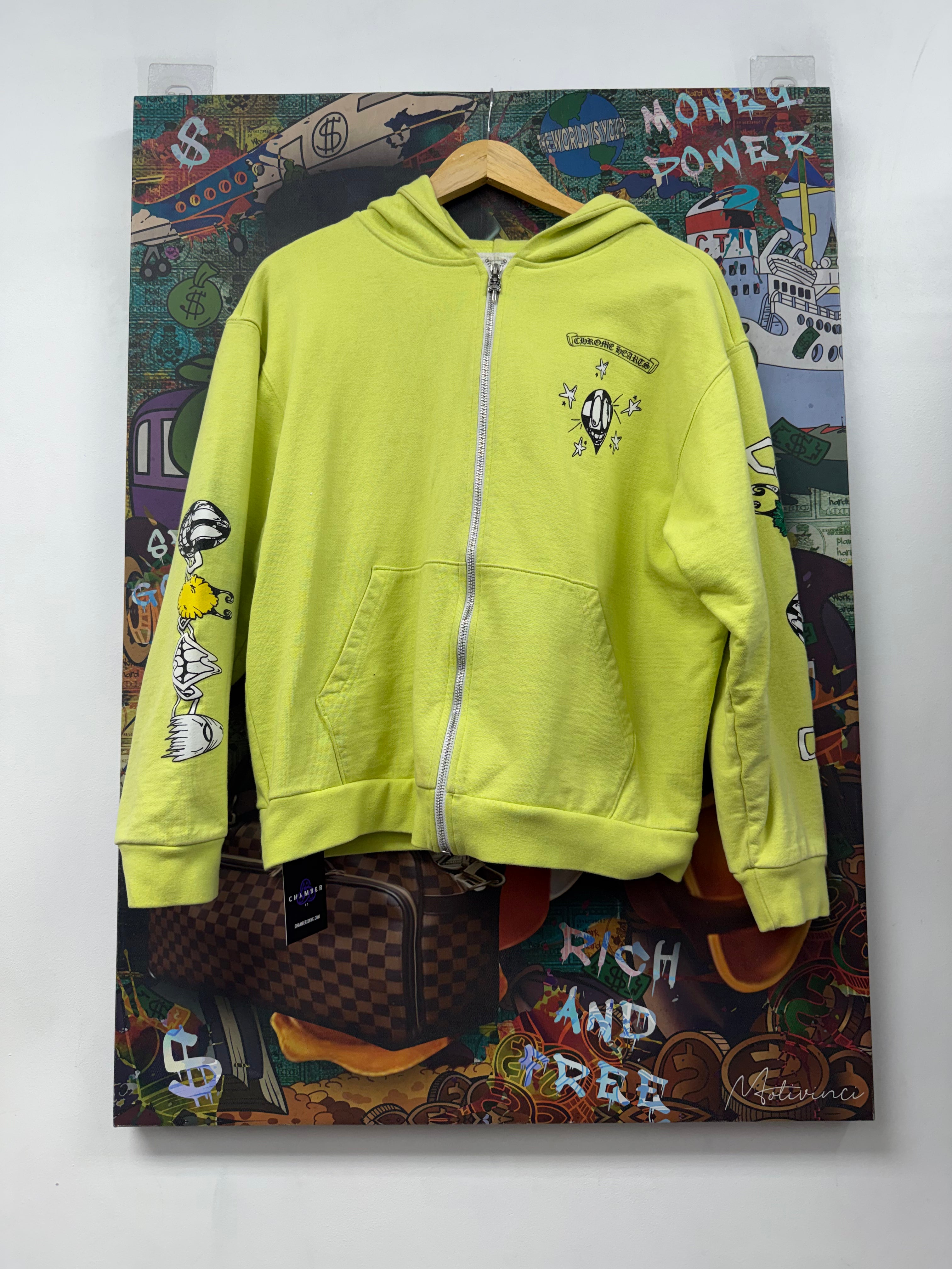 Chrome  Hearts Matty Boy Lime Link Thermal Zip Up