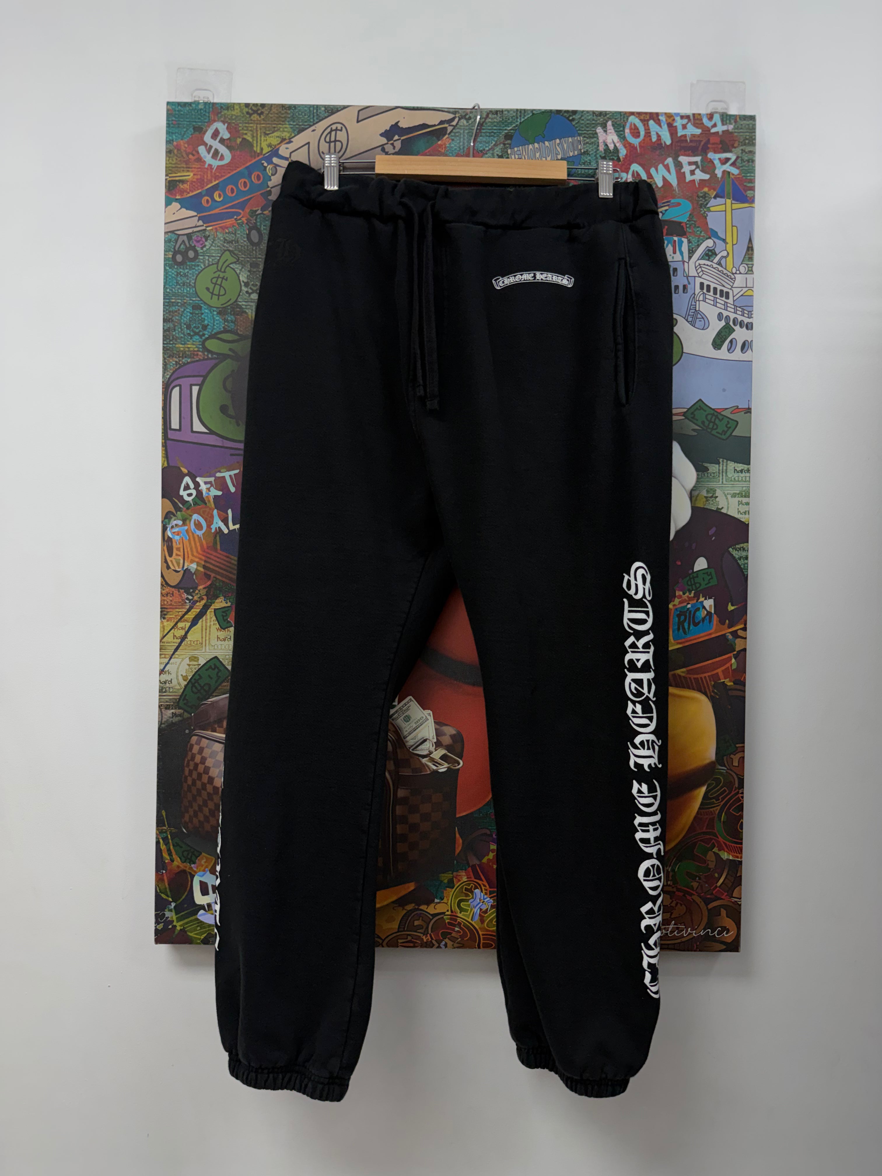 Chrome Hearts Black Scroll Logo (Faded) Sweats