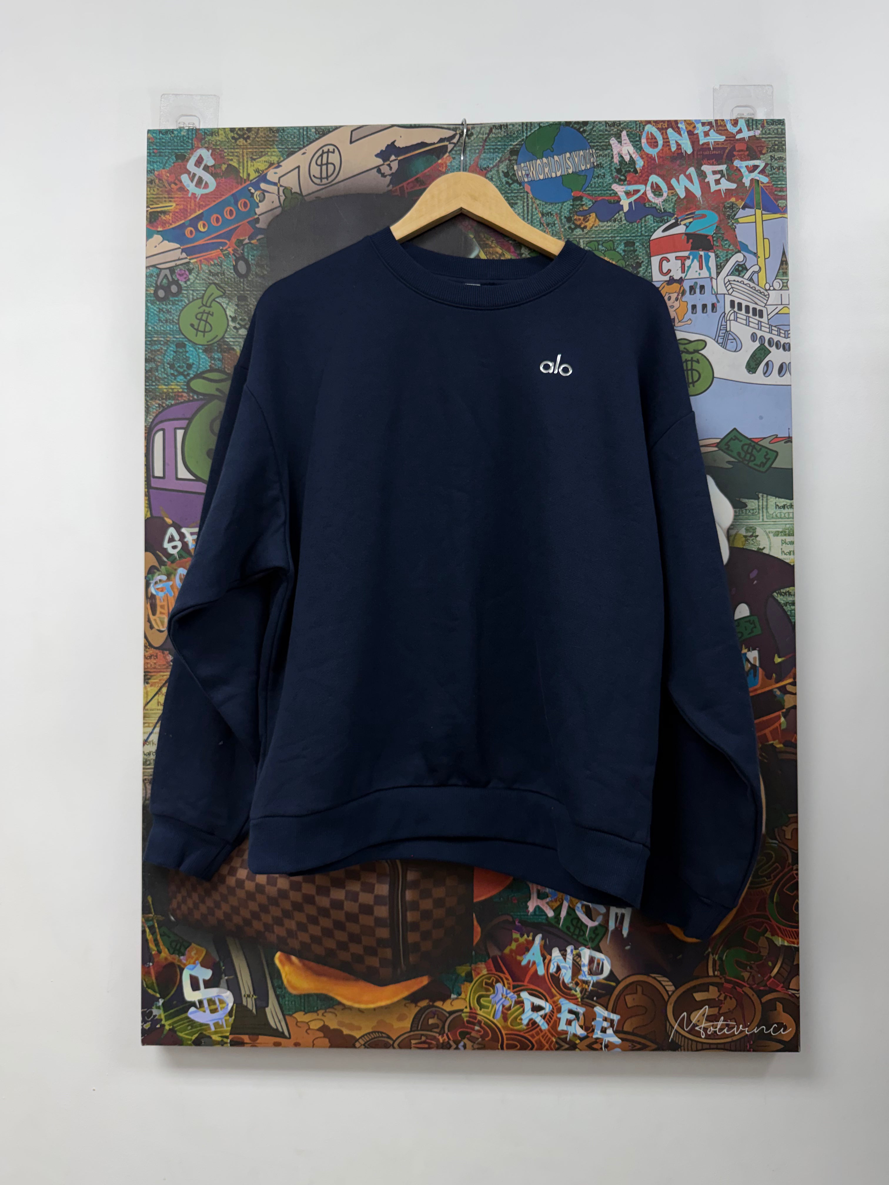 ALO Navy Accolade Crewneck
