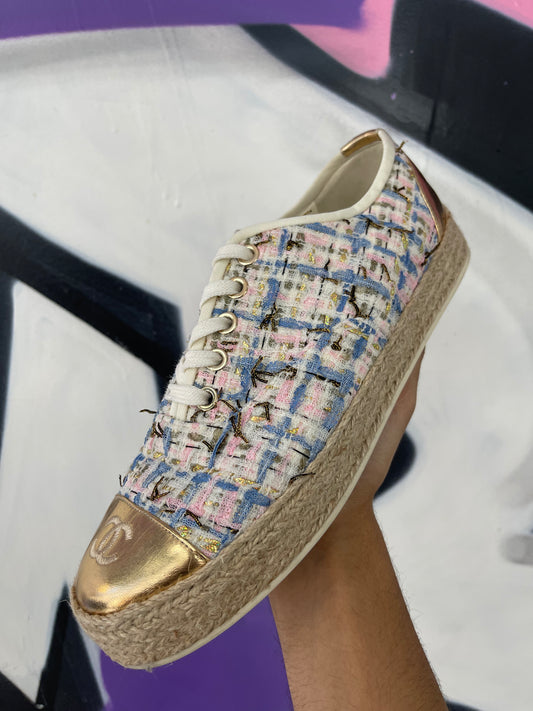 Chanel Espadrilles Sneakers Used With Box