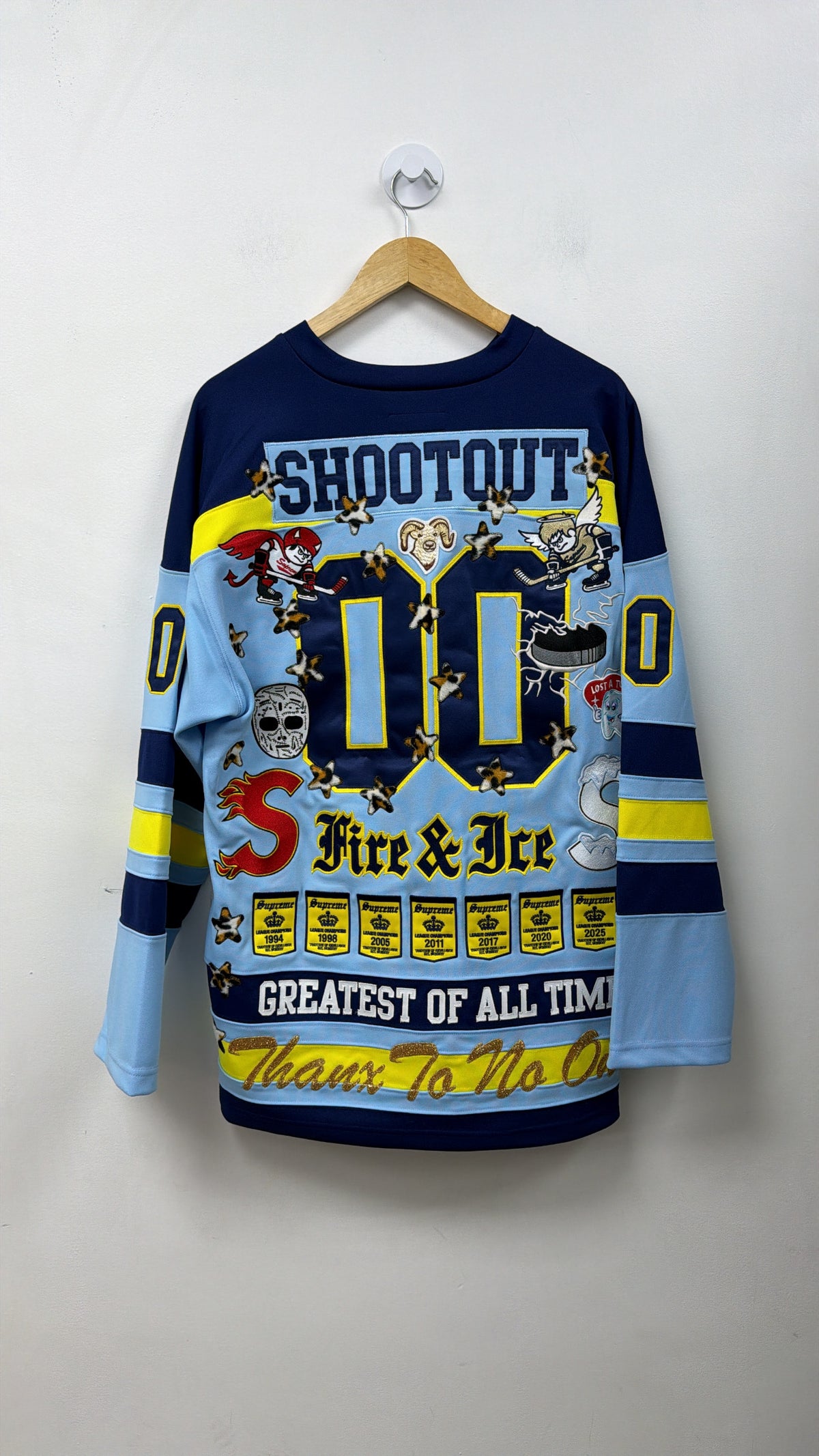 Supreme Blue Fire And Ice Hockey Jersey