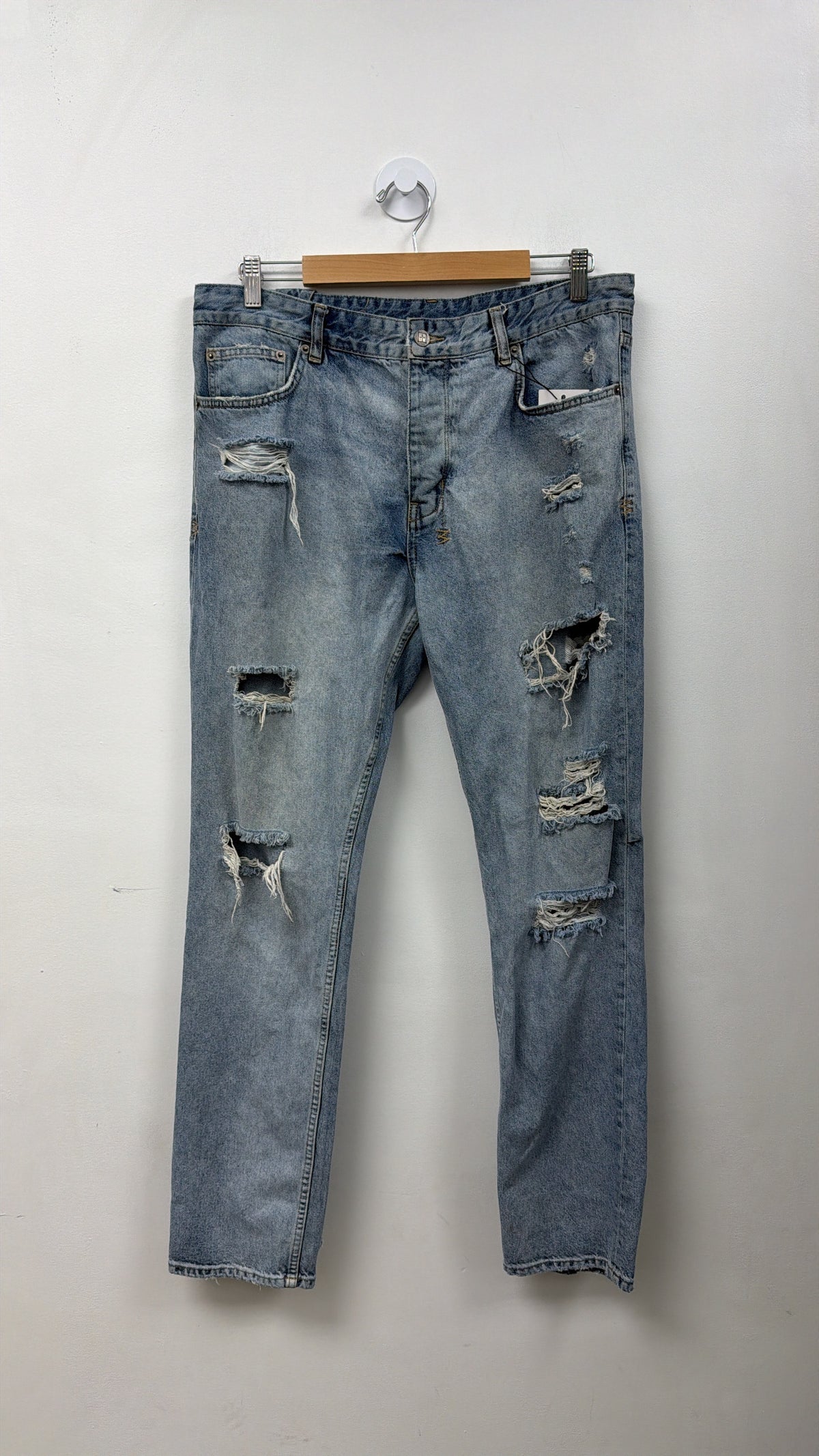 Ksubi Light Wash Orange Ripped Jeans