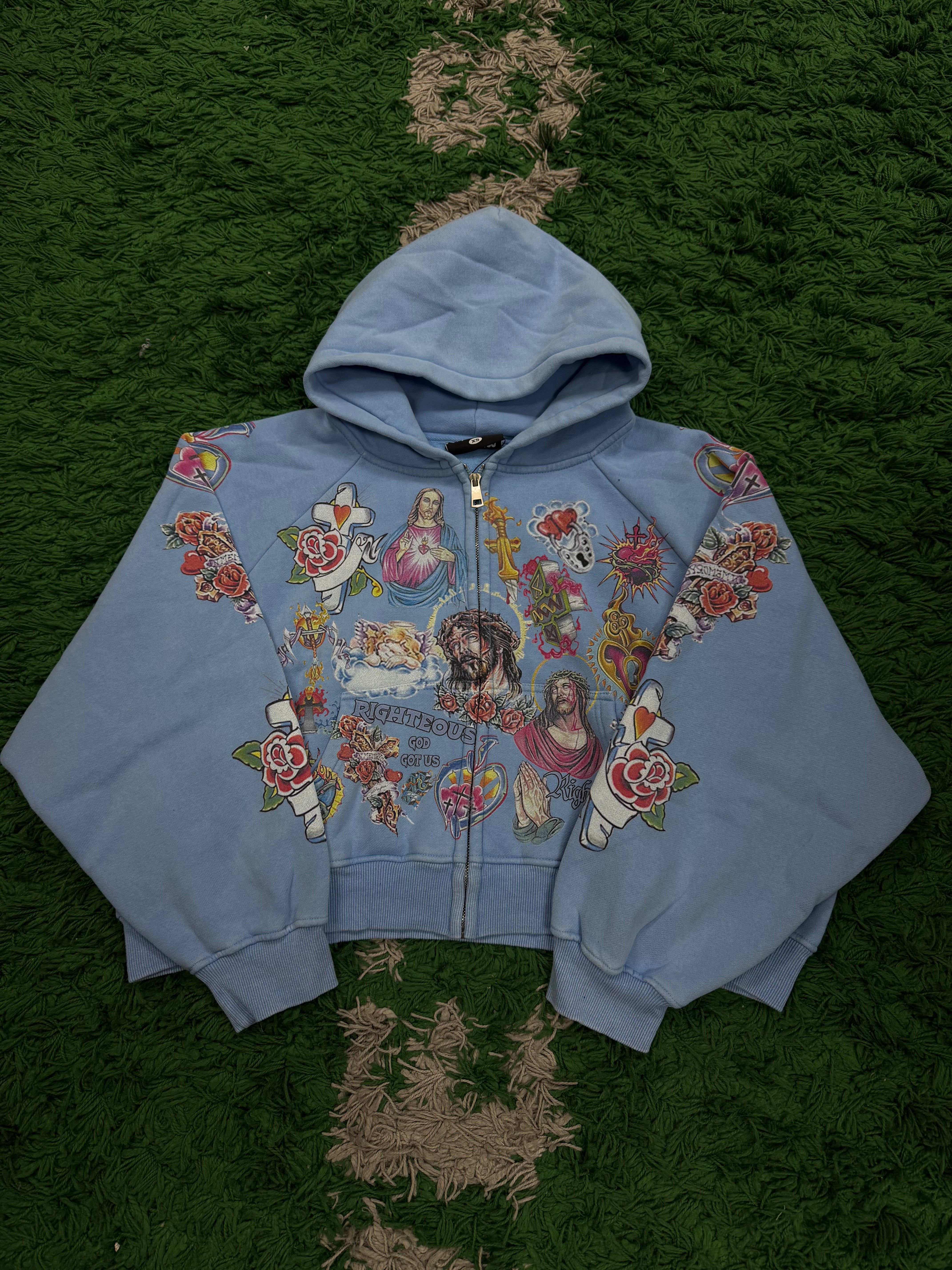 Righteous Risen King Zip Up Blue