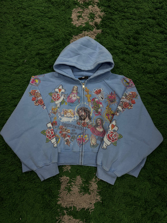 Righteous Risen King Zip Up Blue