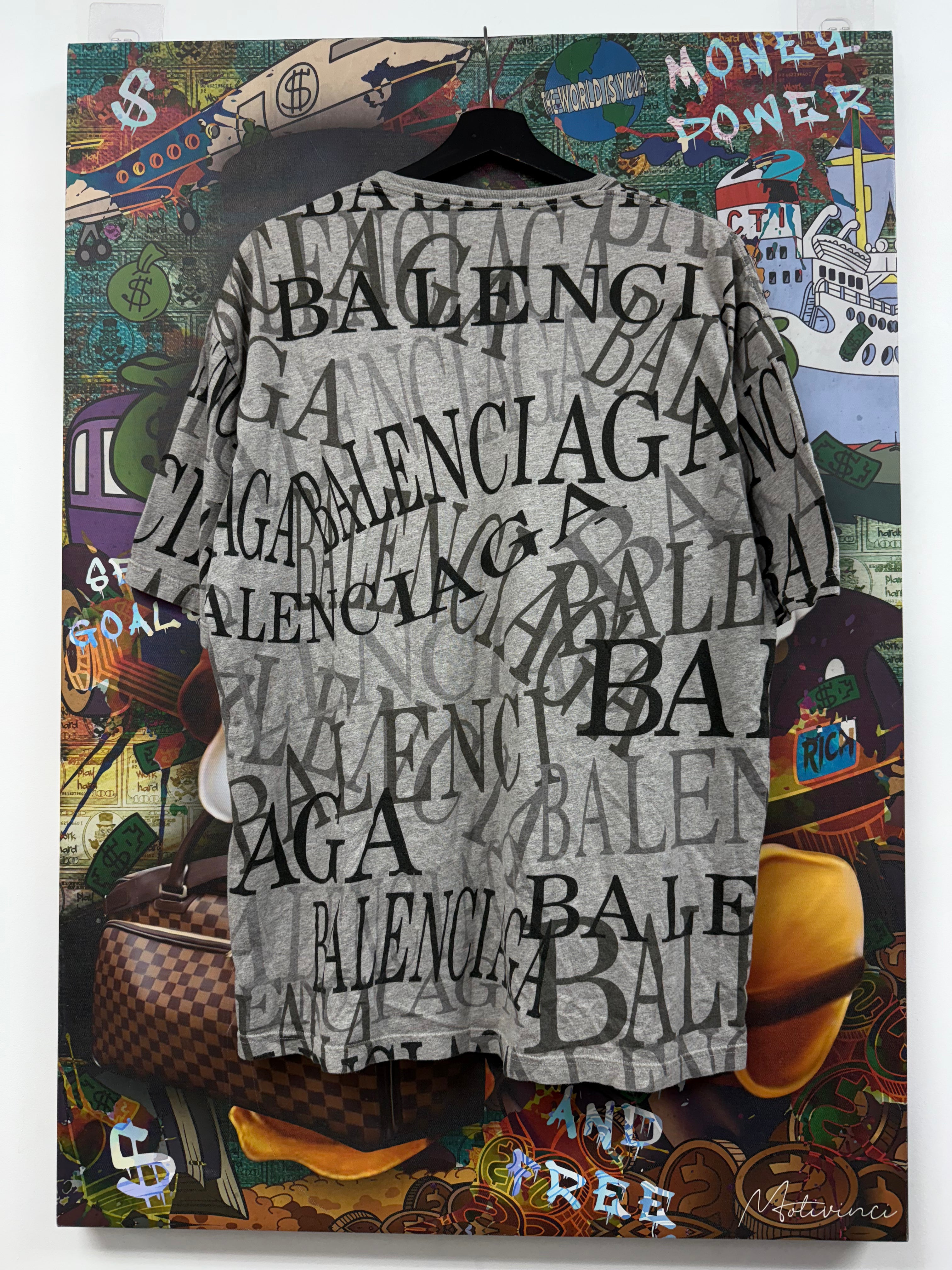 Balenciaga Grey All Over Tee