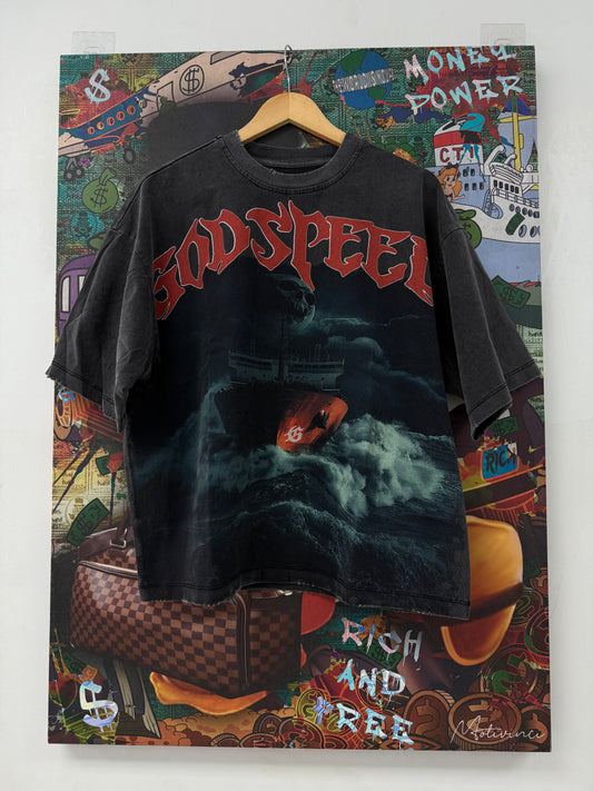 Godspeed Sea Sick Tee Grey Wash NEW (S M L XL)
