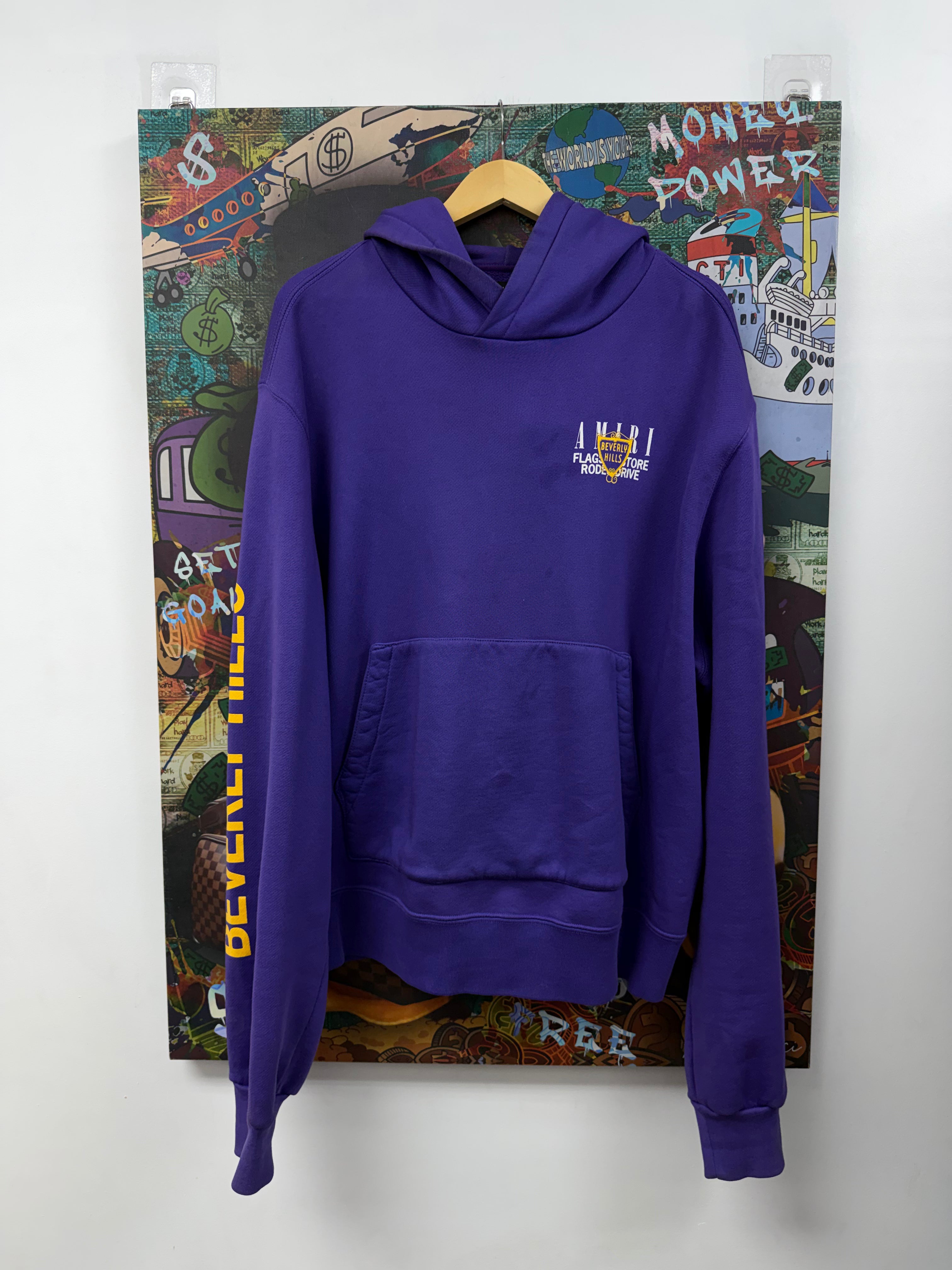 Amiri Purple Yellow Beverly Hills Hoodie