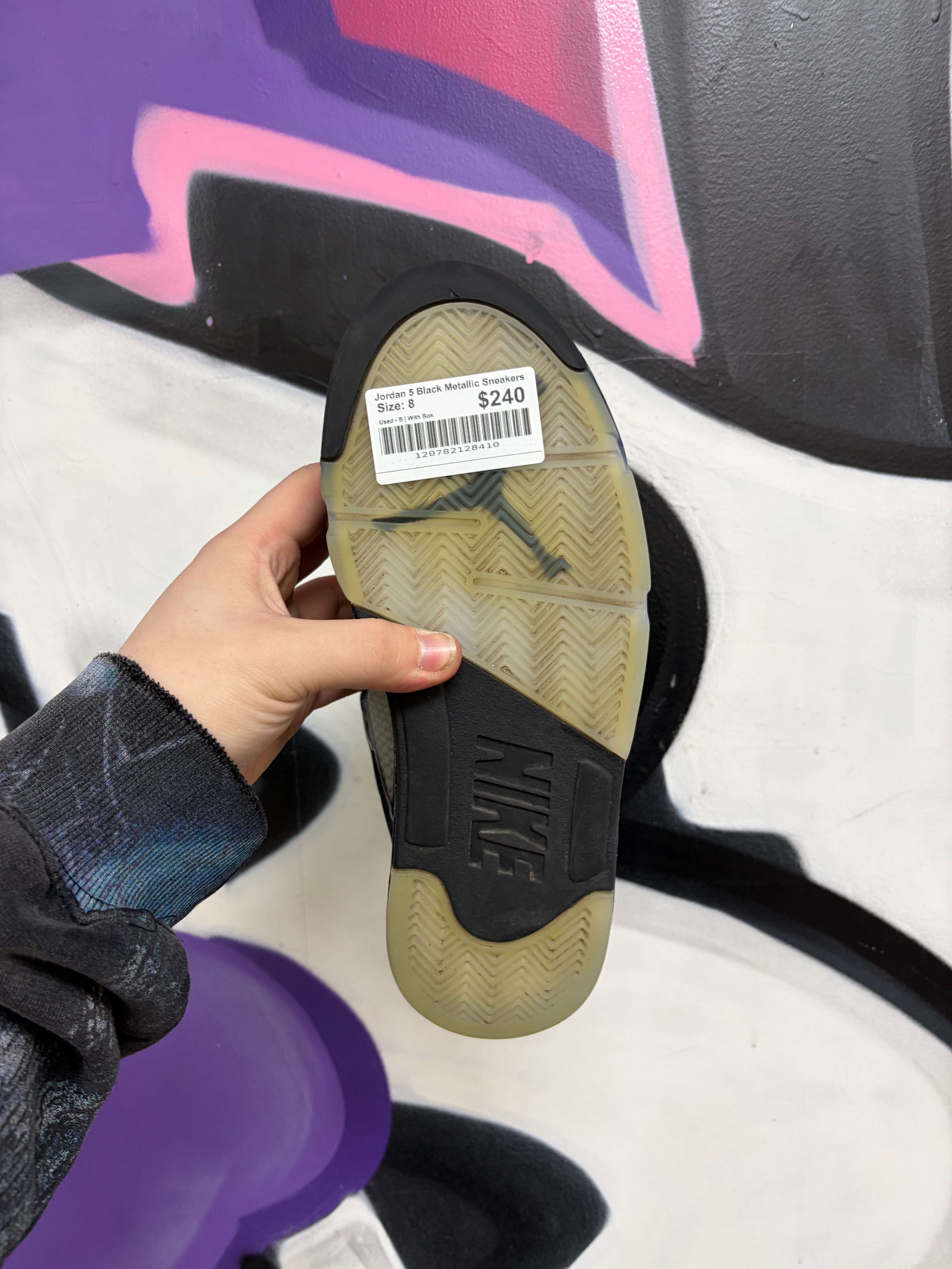 Jordan 5 Black Metallic Sneakers