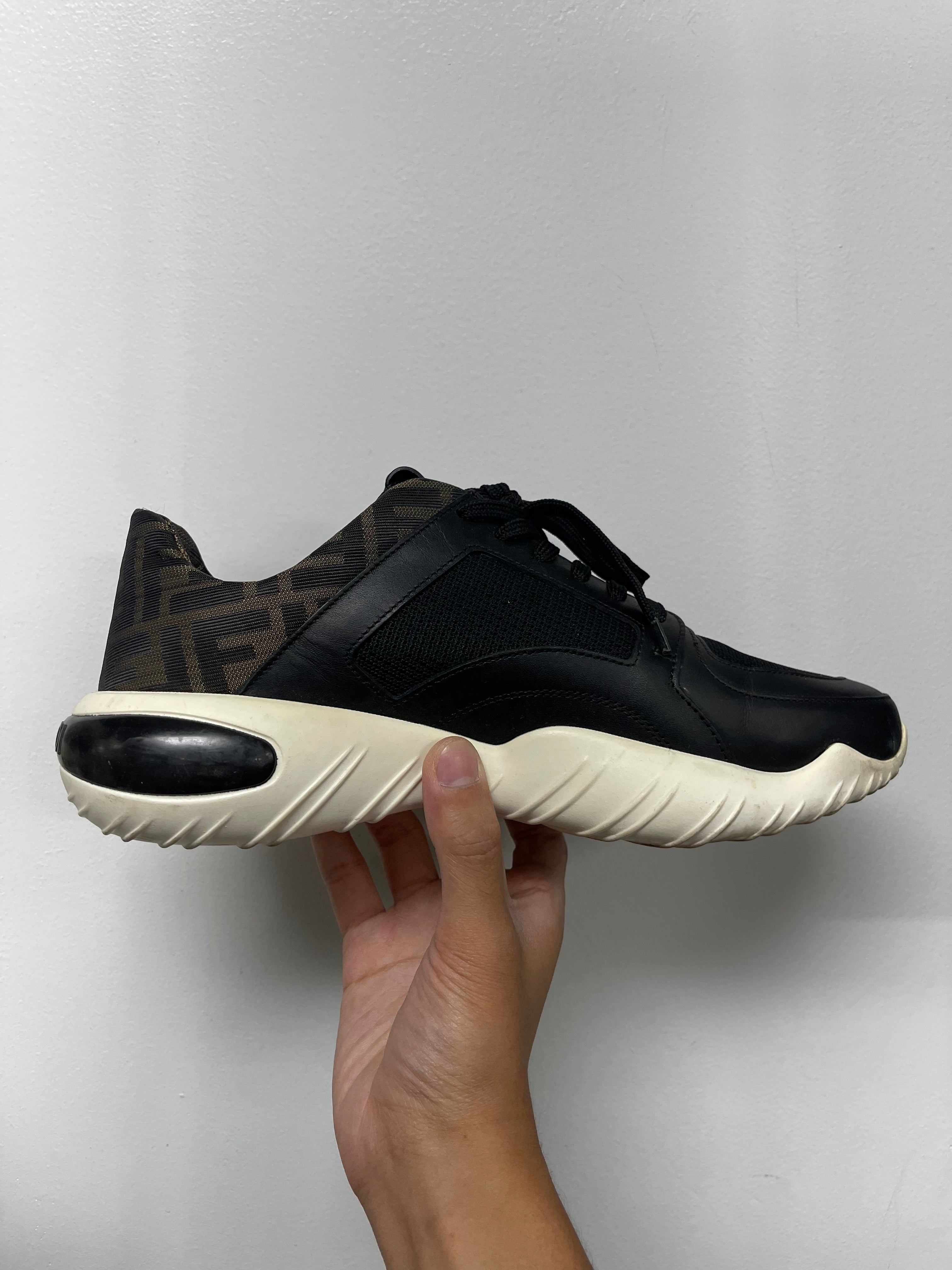 Fendi Black Monogram Tech Fabric Sneakers