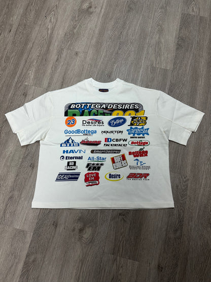 Bottega Desires Race Tee White Yellow