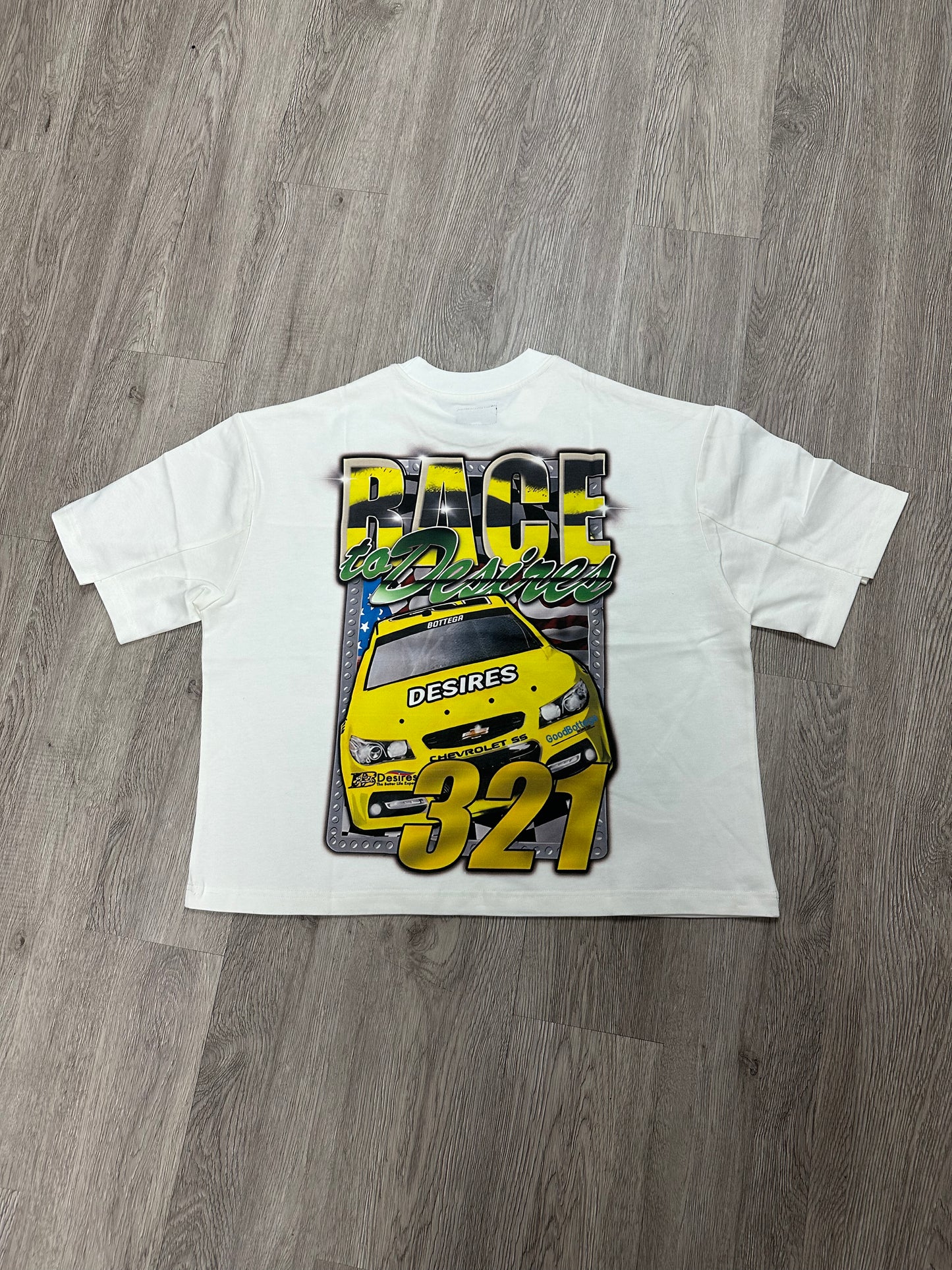 Bottega Desires Race Tee White Yellow