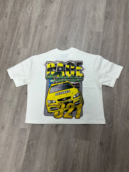 Bottega Desires Race Tee White Yellow