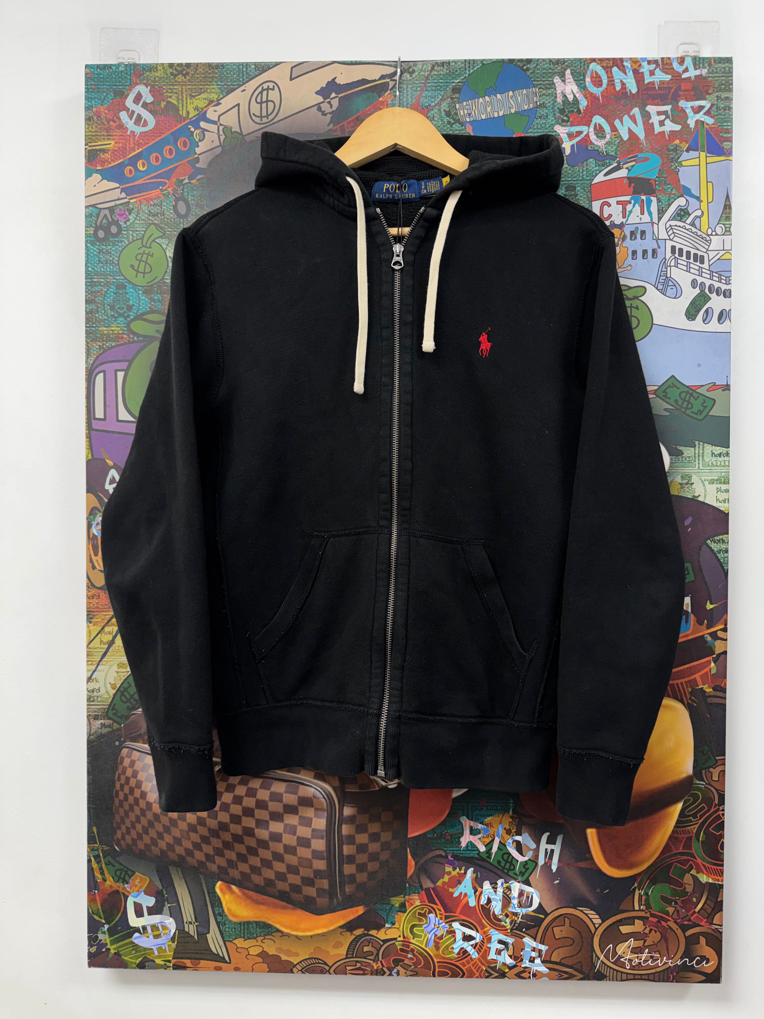 Polo Black Red Zip Up