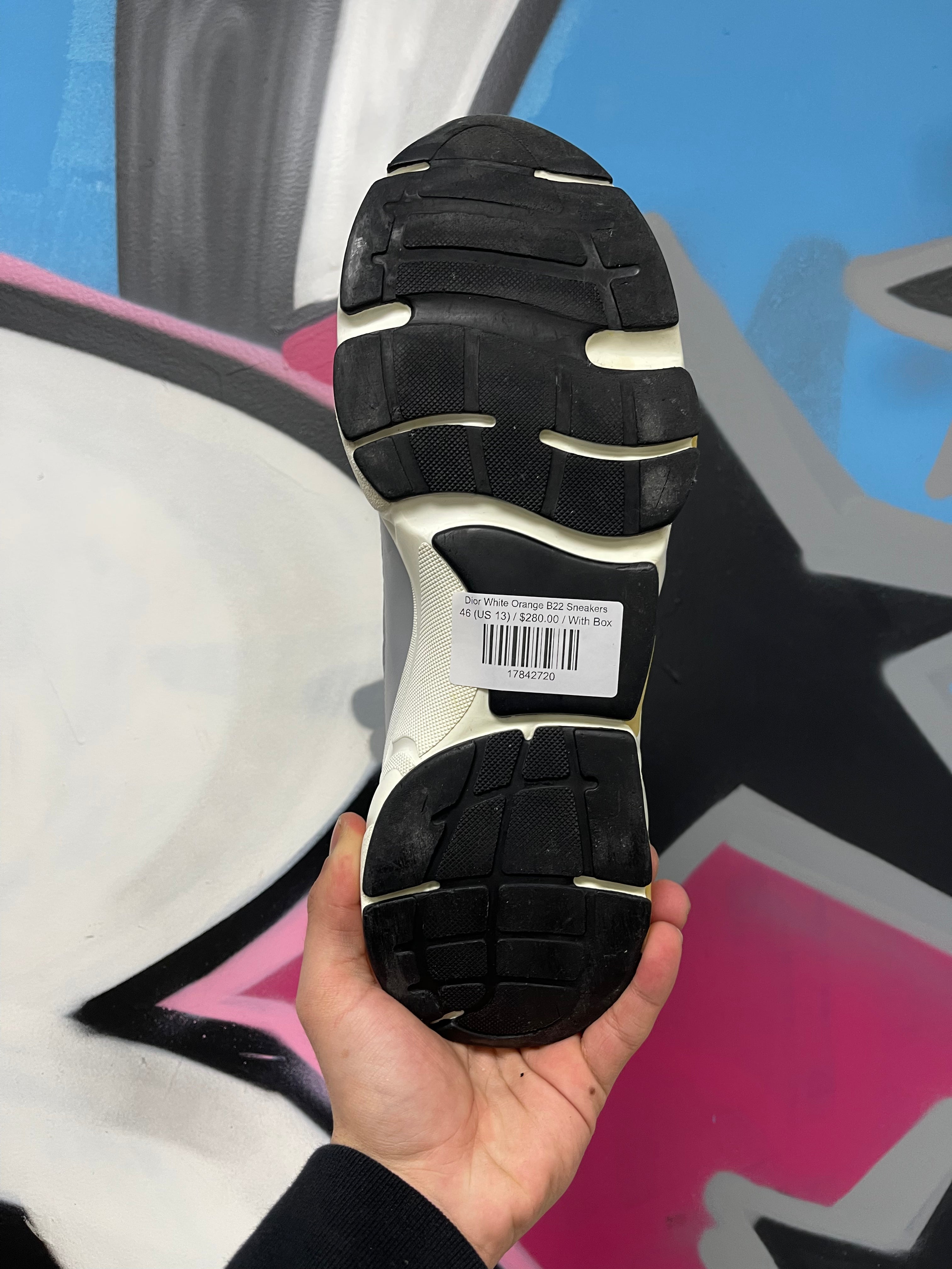 Dior White Orange B22 Sneakers