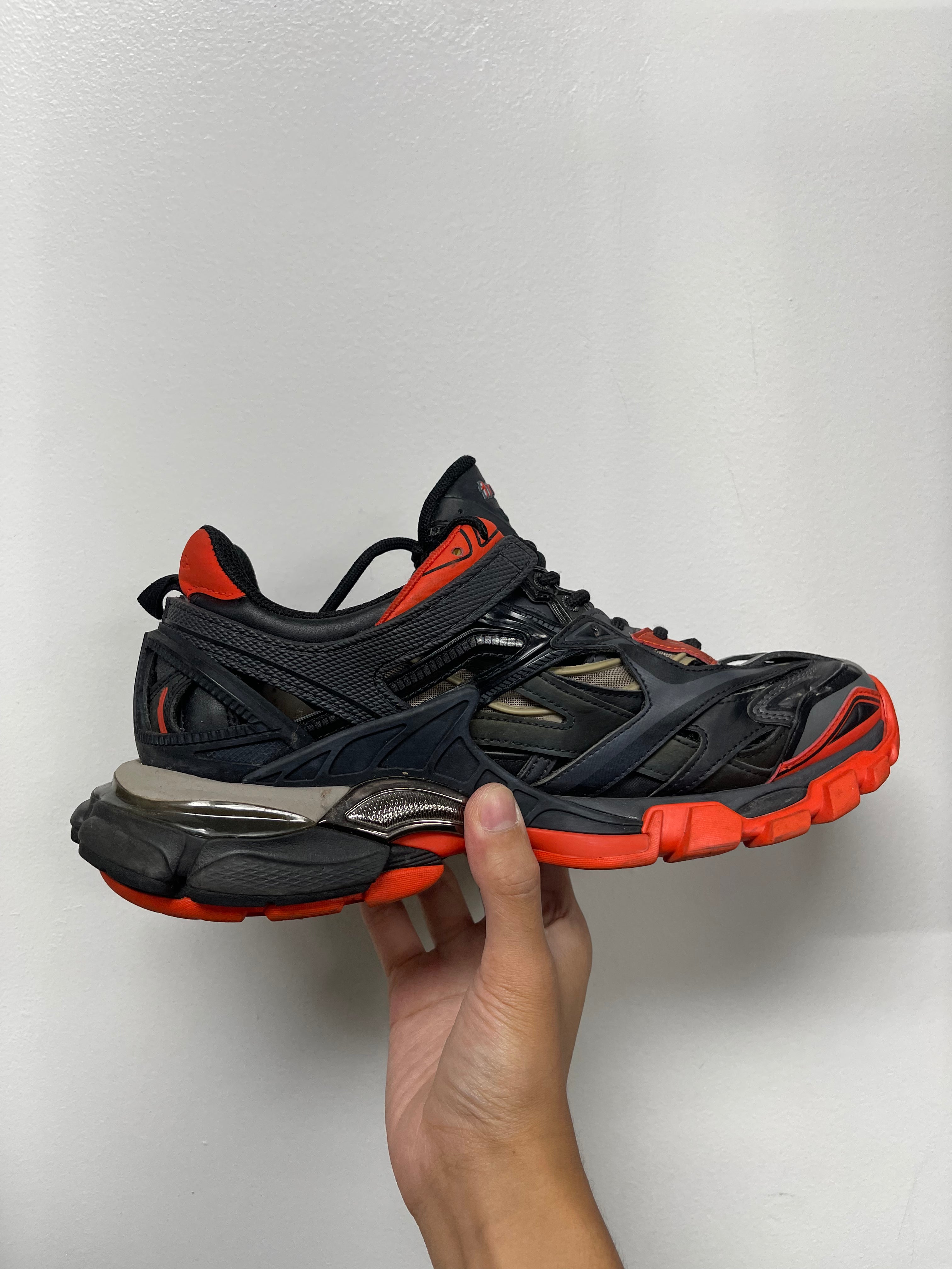 Balenciaga Black Orange Track 2 Sneakers