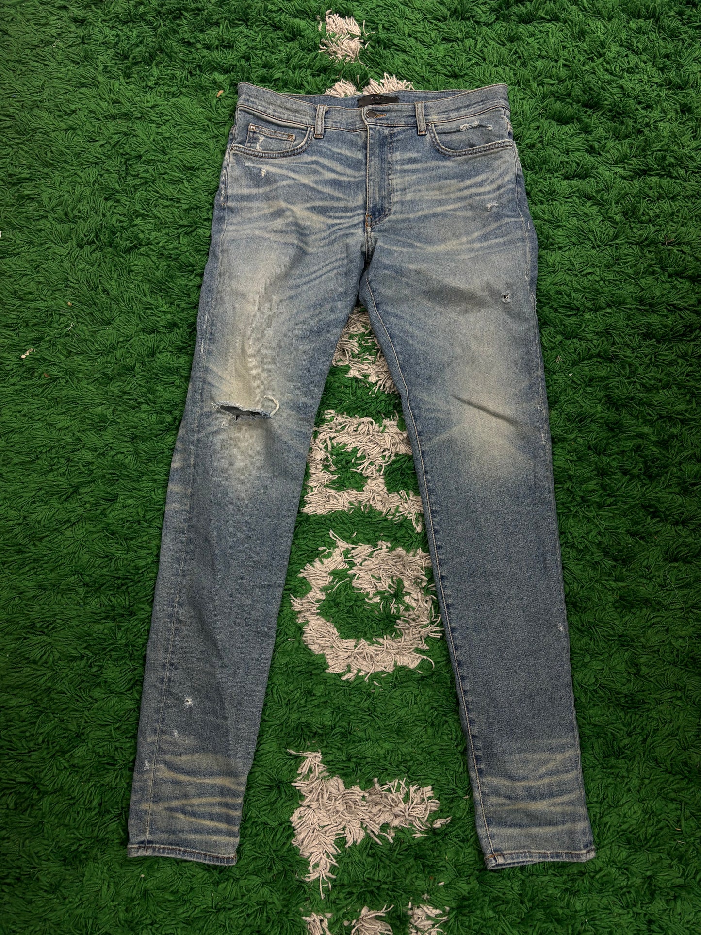 Amiri Plain Thrasher Light Wash Used 34