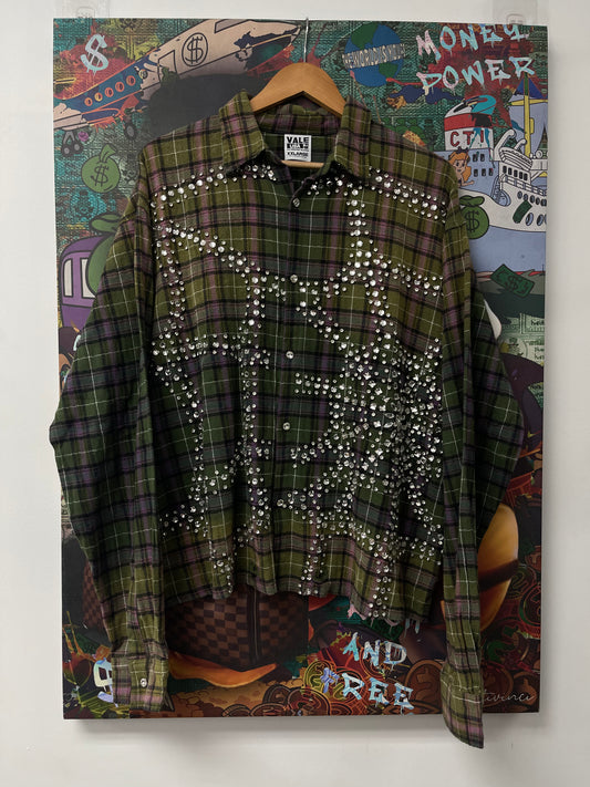 Vale Green Crystal Flannel  New With Tags