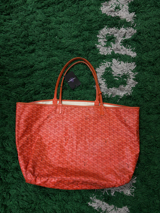 Goyard Tote Orange Saint Louis Artois With Pouch Used MM N/A