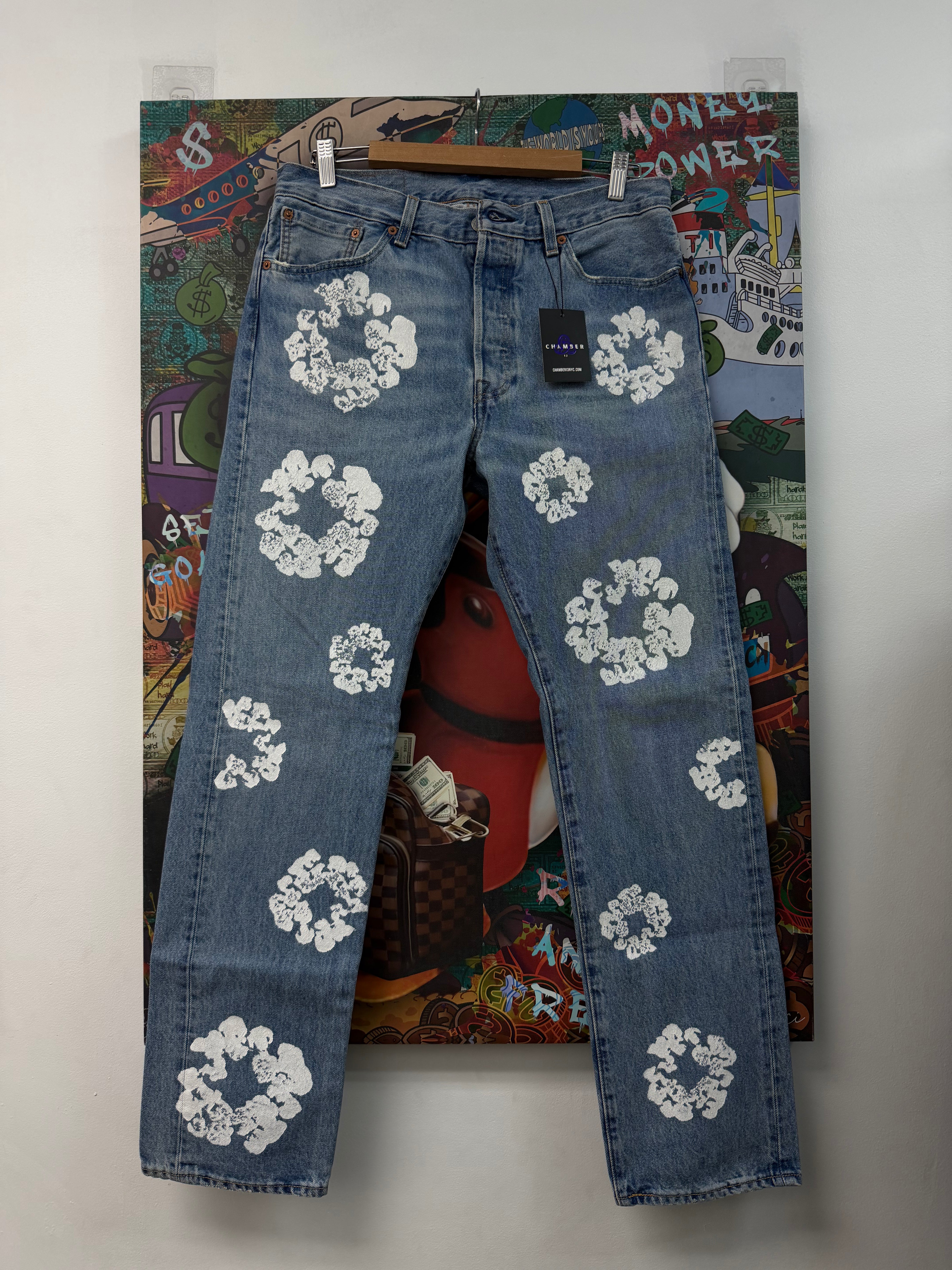 Denim Tears Light Wash Cotton Wreath Jeans