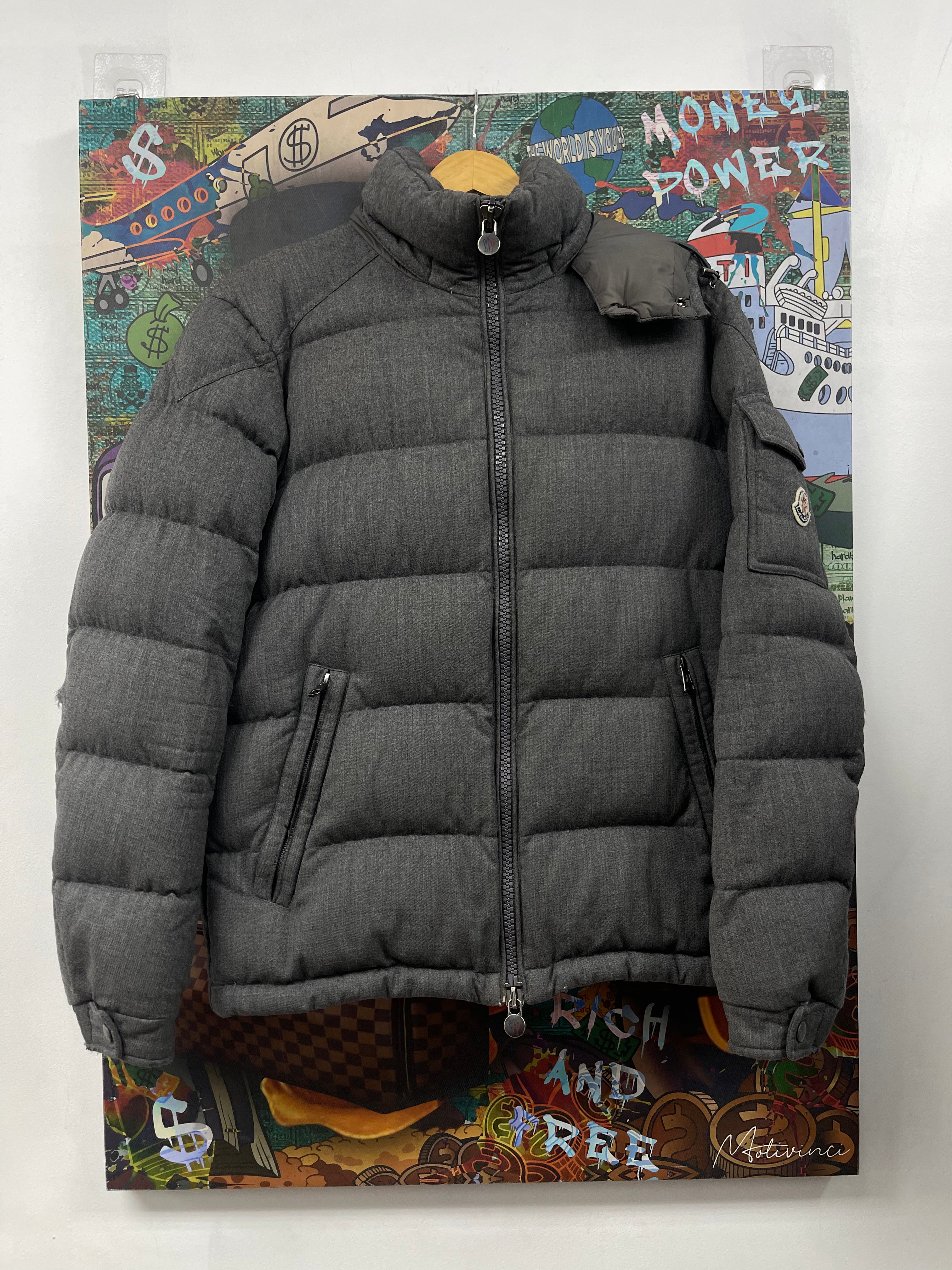 Moncler Grey Felt Maya Puffer Jacket