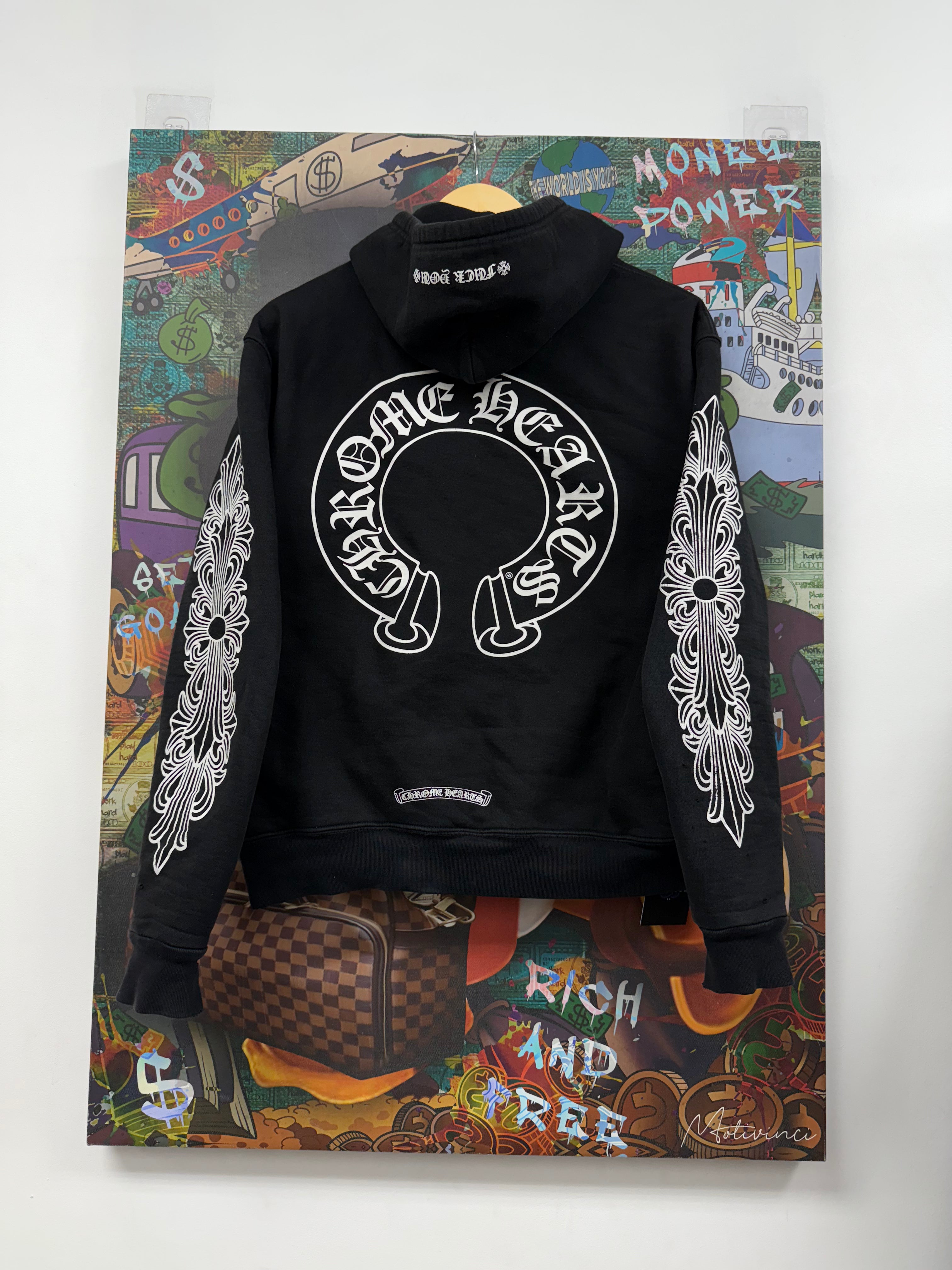 Chrome Hearts Black Thermal Floral Zip Up Hoodie