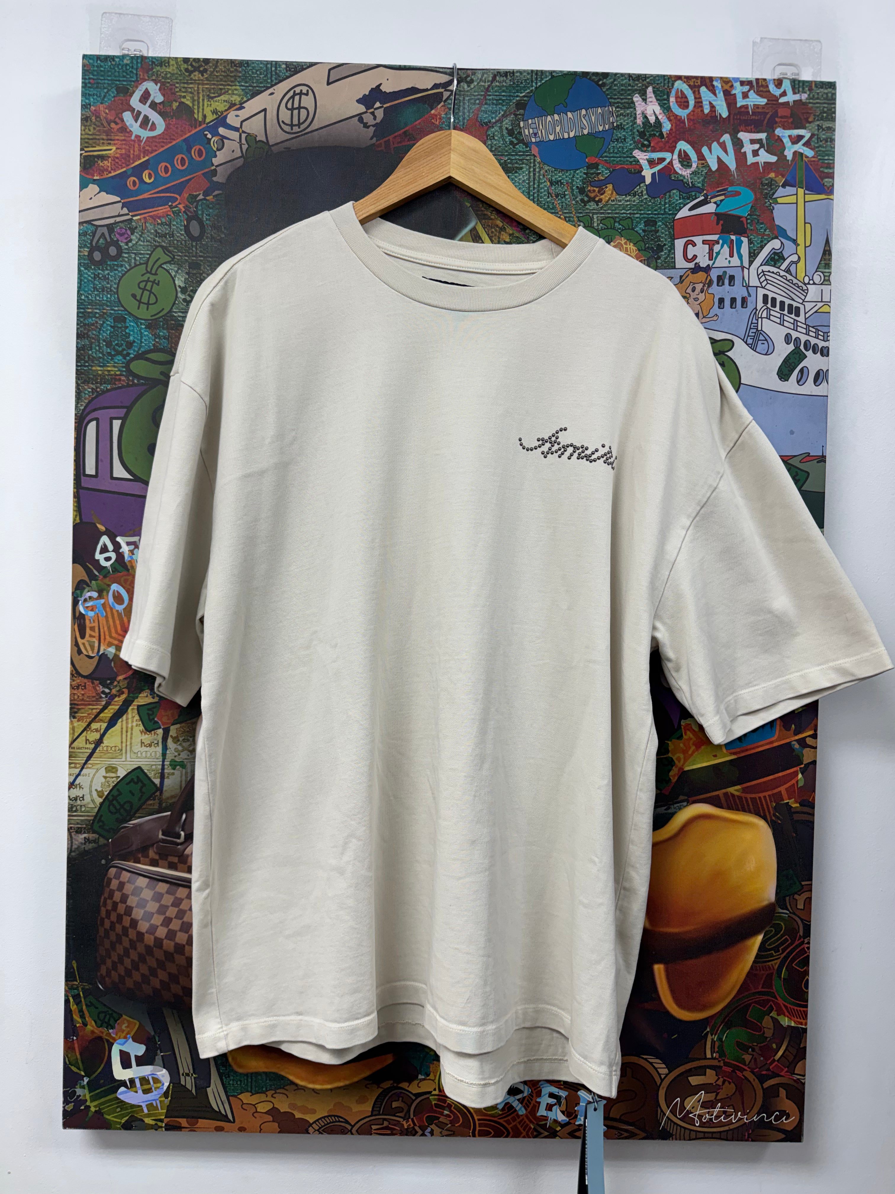 Amiri Cream Stud Logo Tee