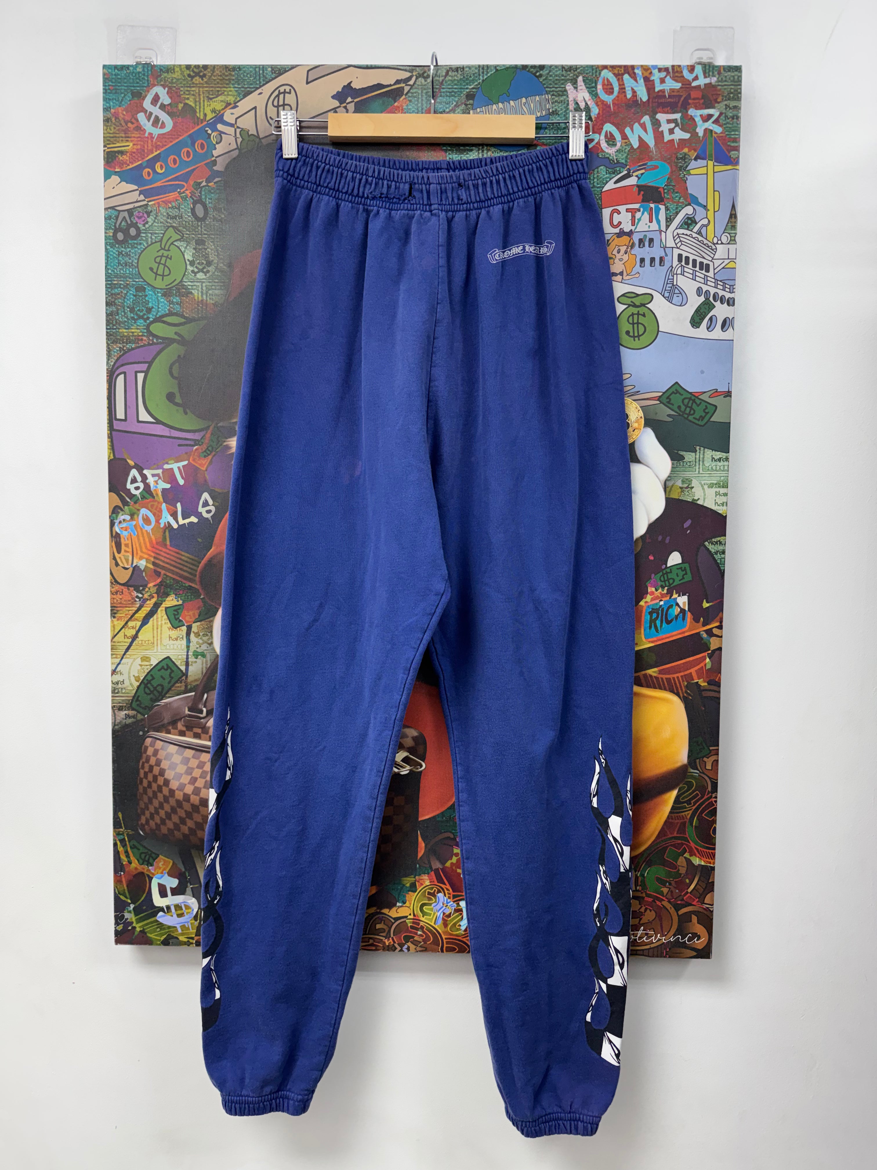 Chrome  Hearts Matty Boy Blue Flames Sweats Sweats