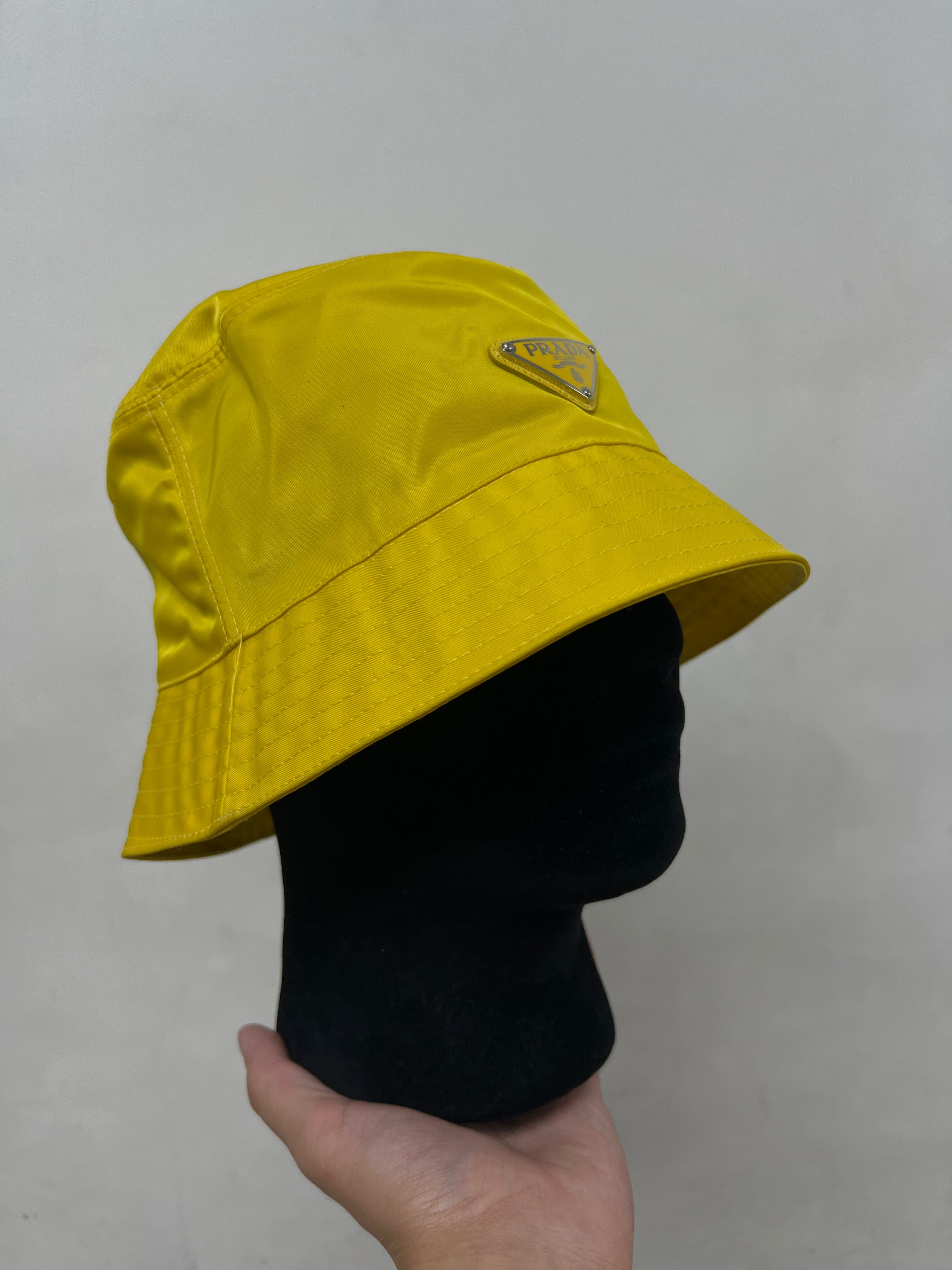Prada Yellow Nylon Bucket Hat