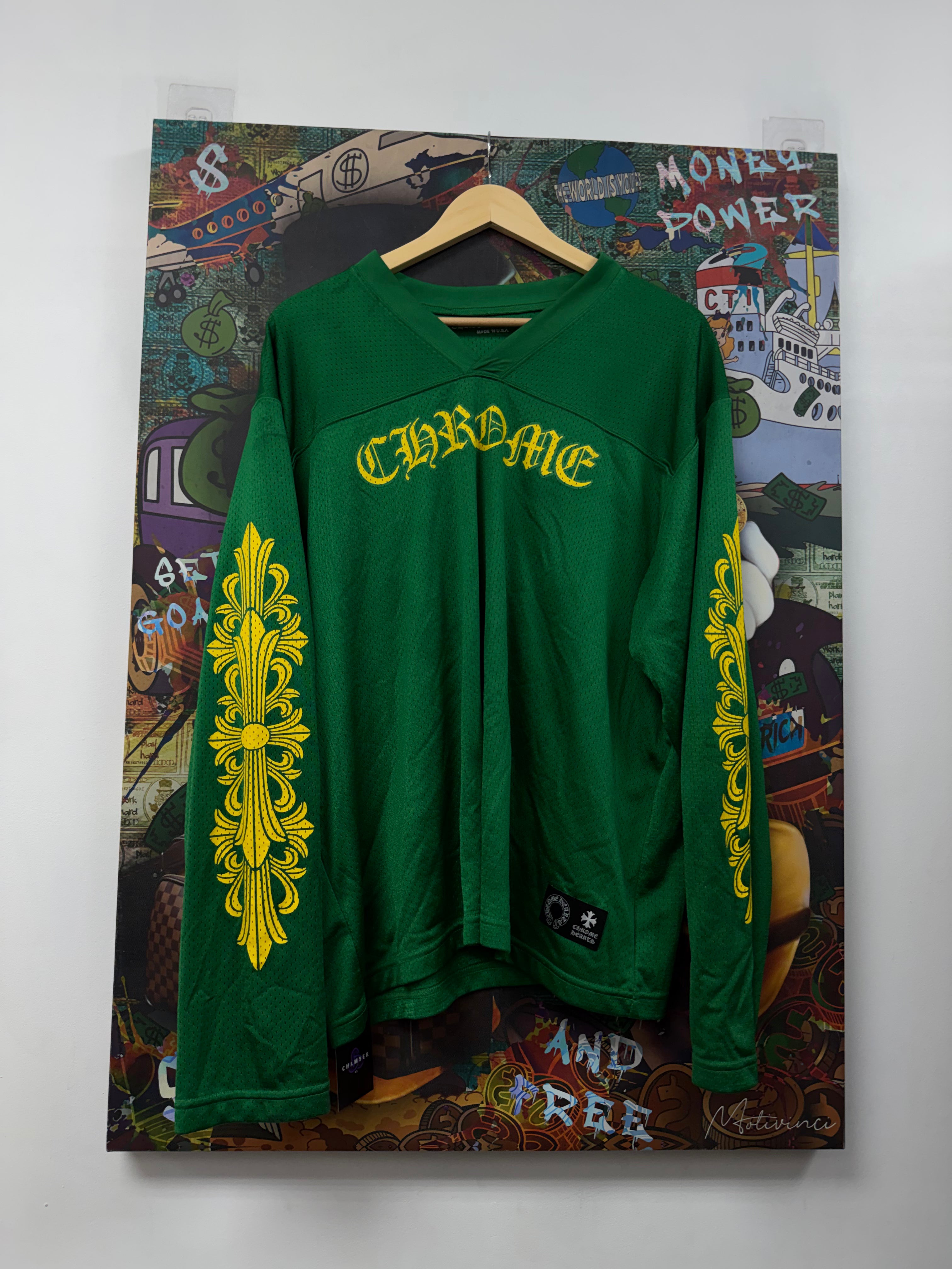 Chrome Hearts Green Yellow LS Jersey