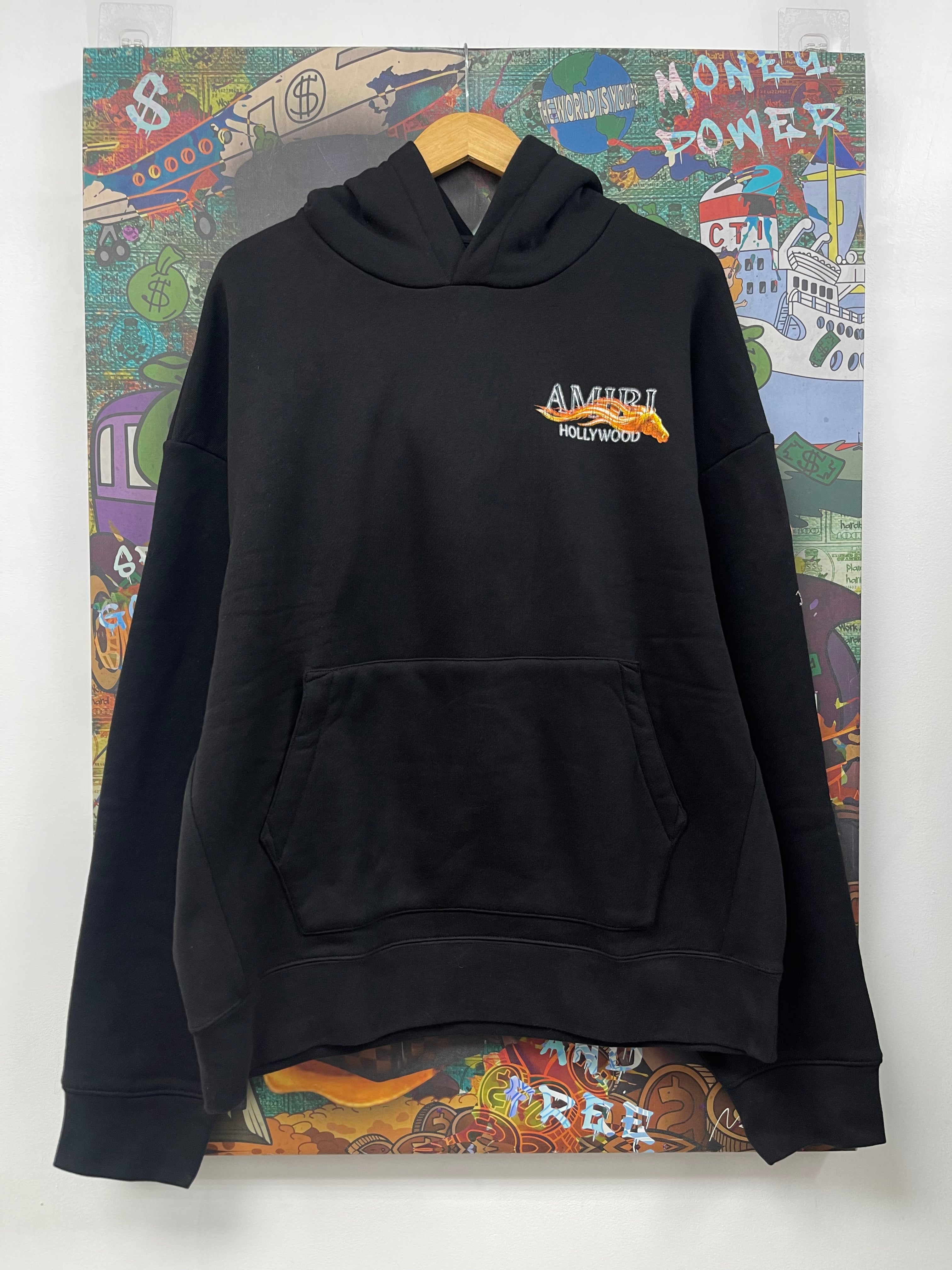 Amiri Hollywood Fire Black Hoodie