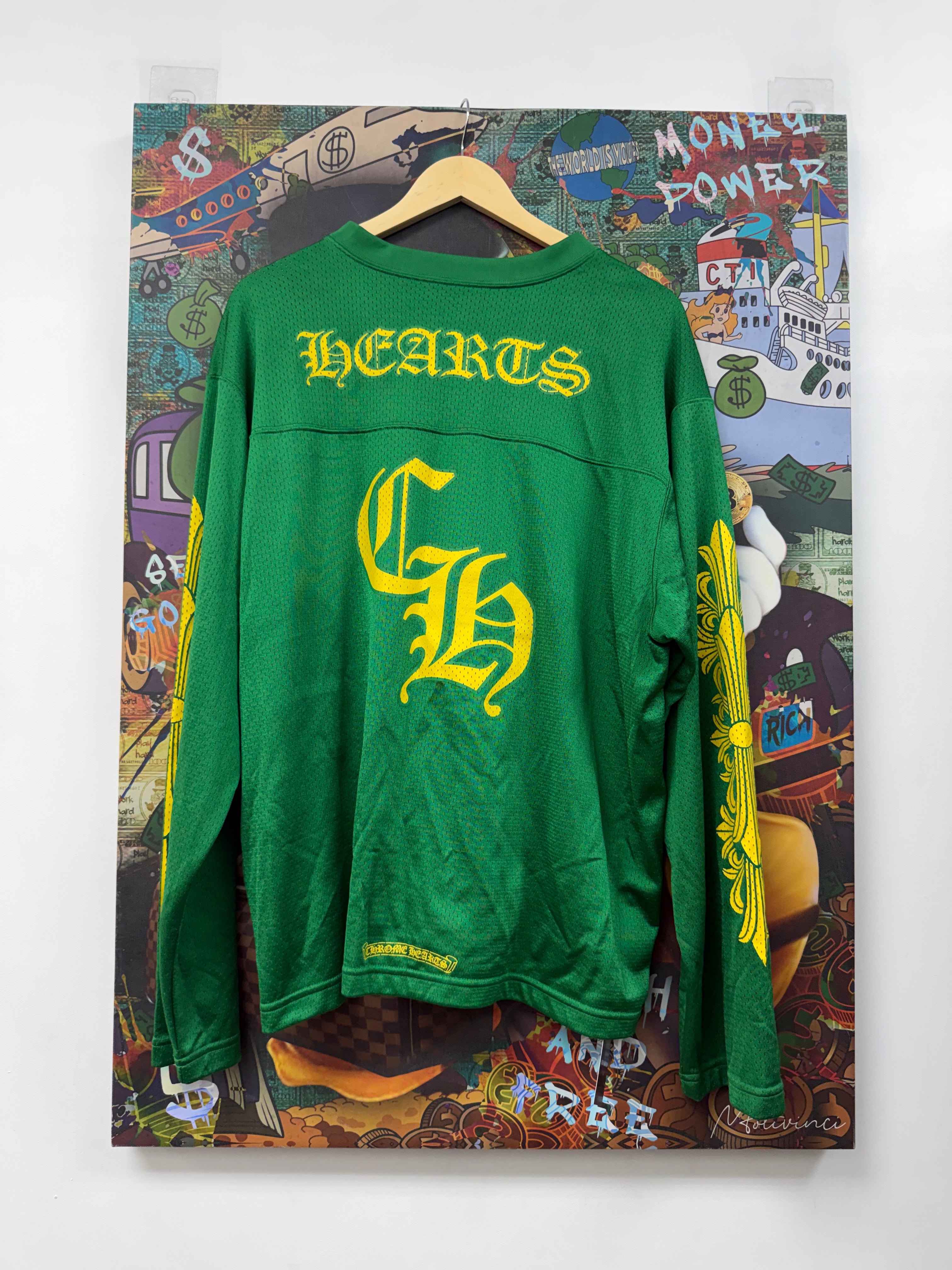 Chrome Hearts Green Yellow LS Jersey