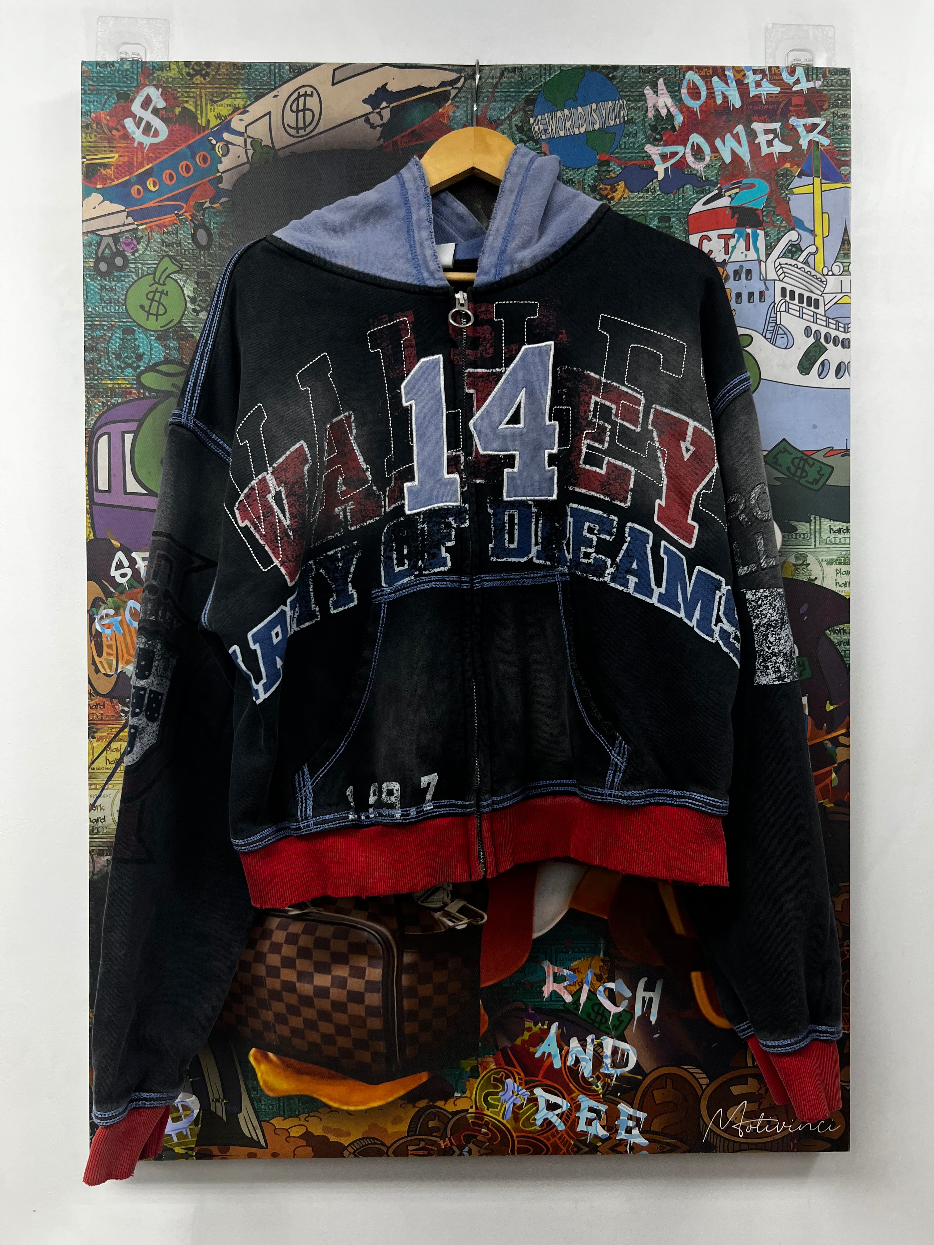 Vale Blue Red 14 Zip Up