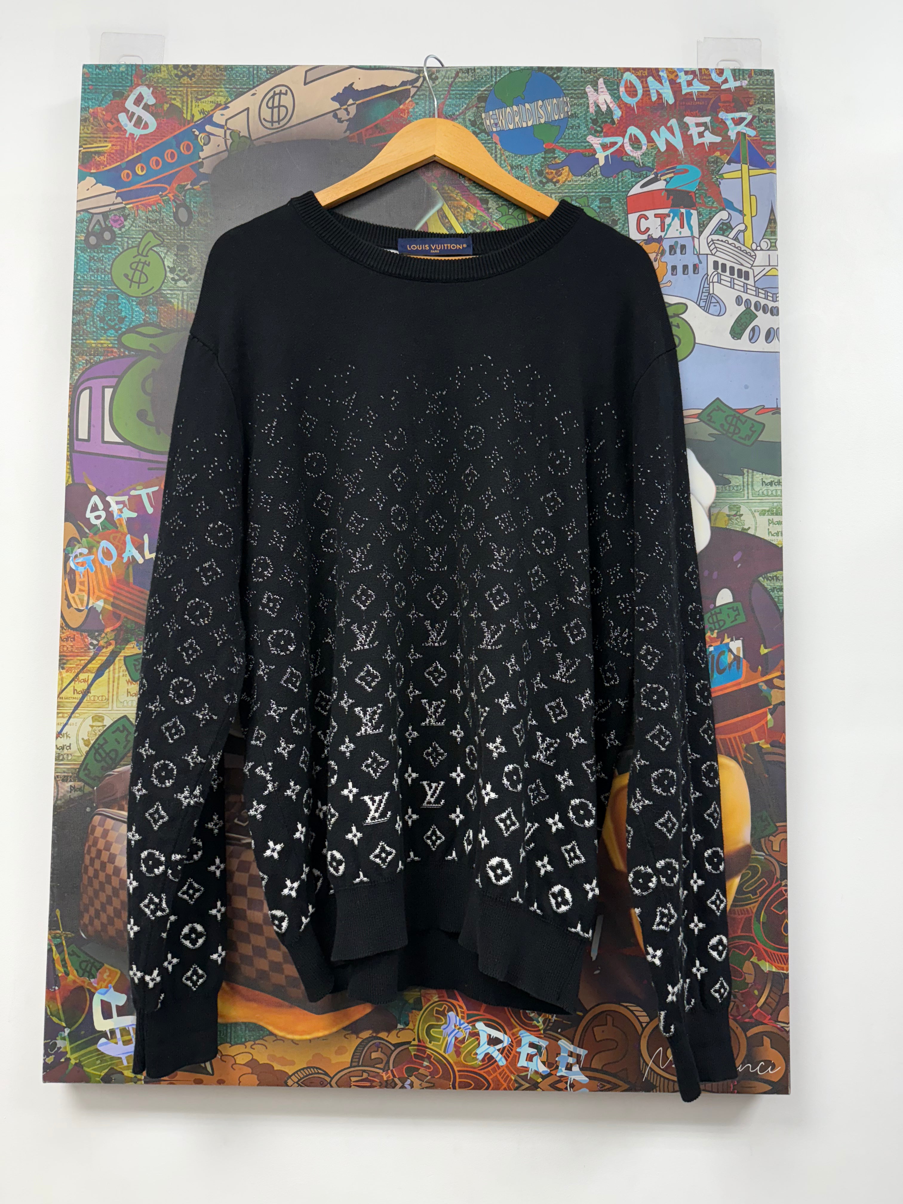 Louis Vuitton Black White Gradient Monogram Sweater