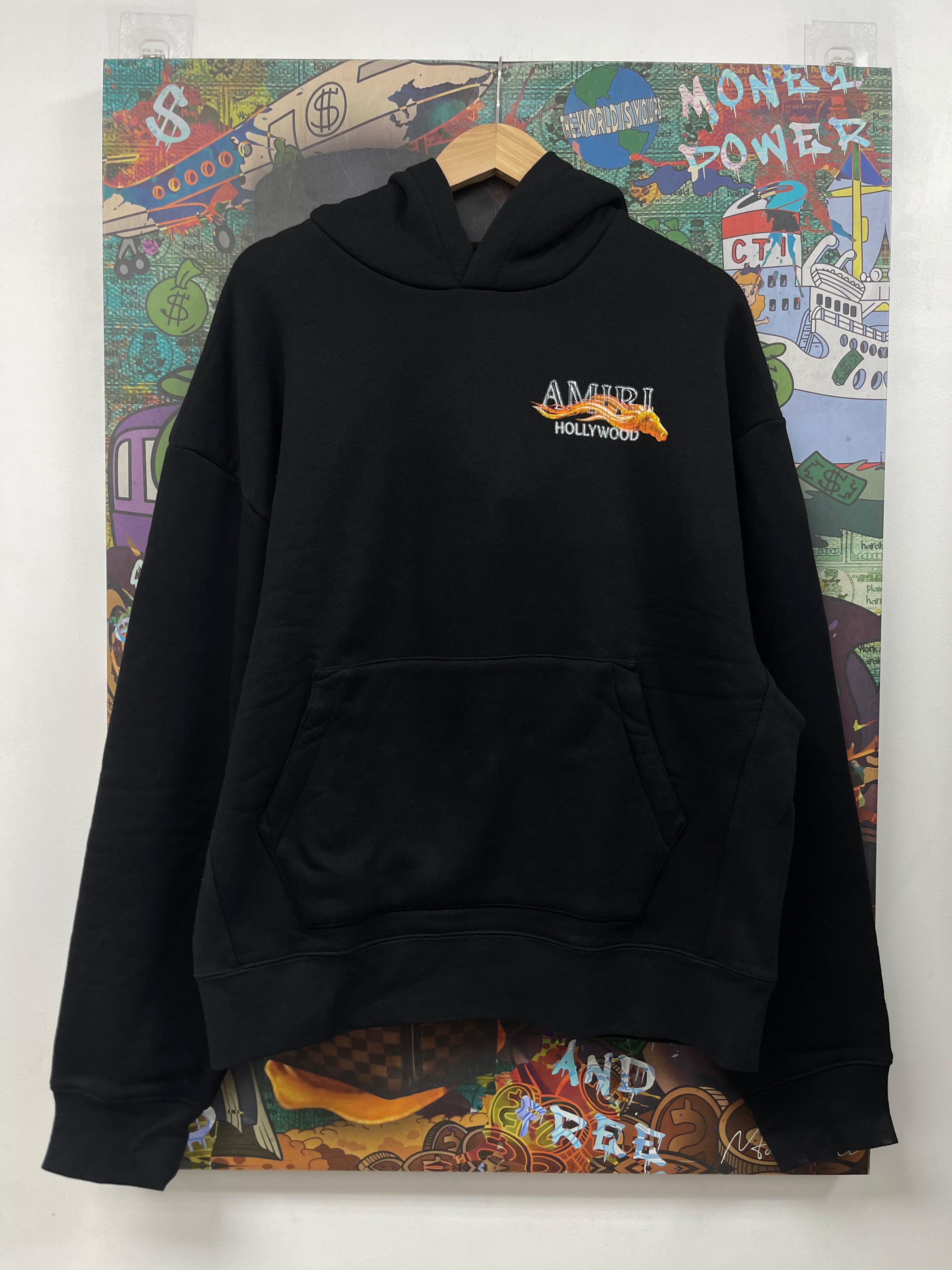 Amiri Hollywood Fire Black Hoodie