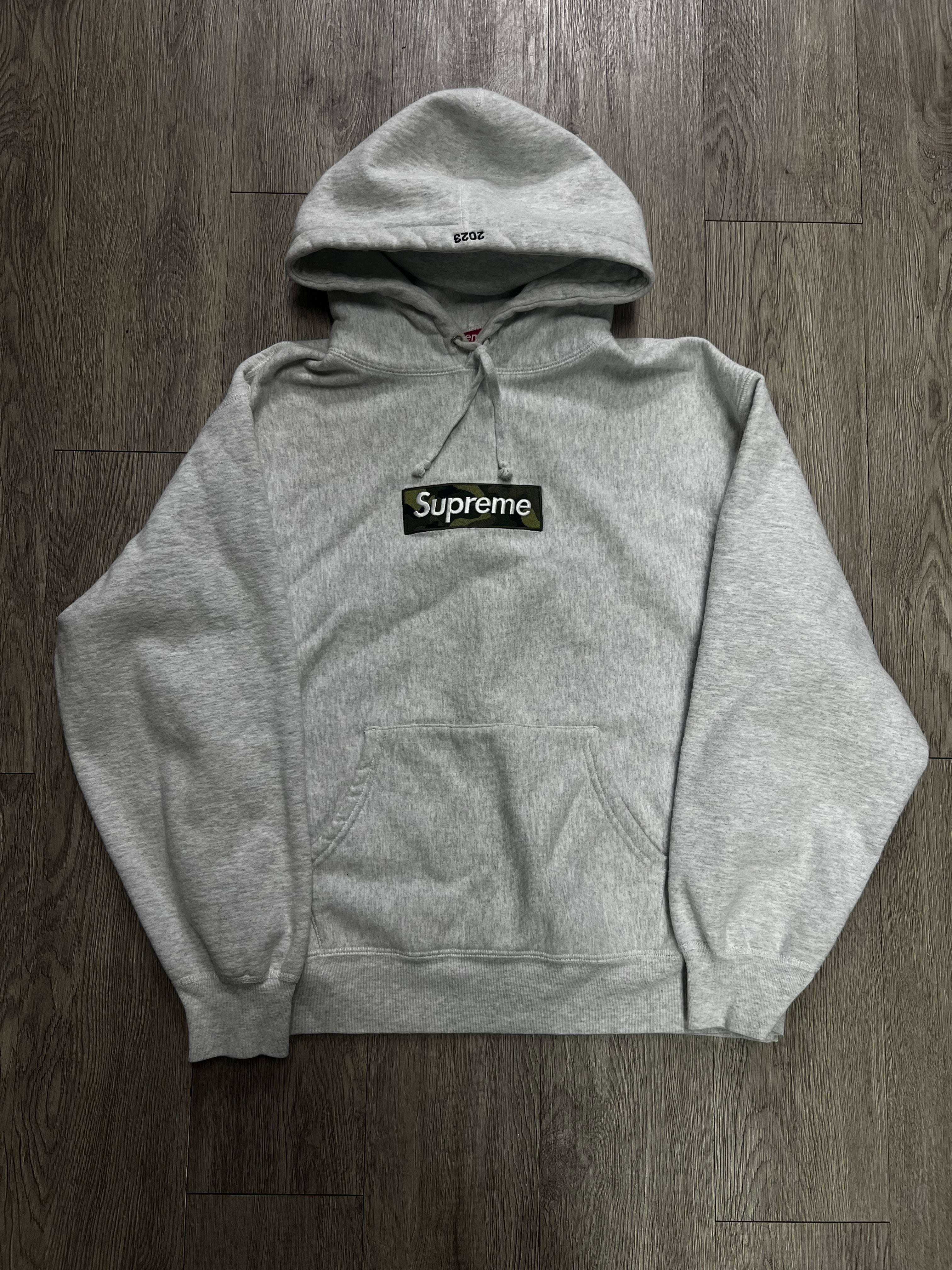 Supreme Grey Camo Box Logo Hoodie