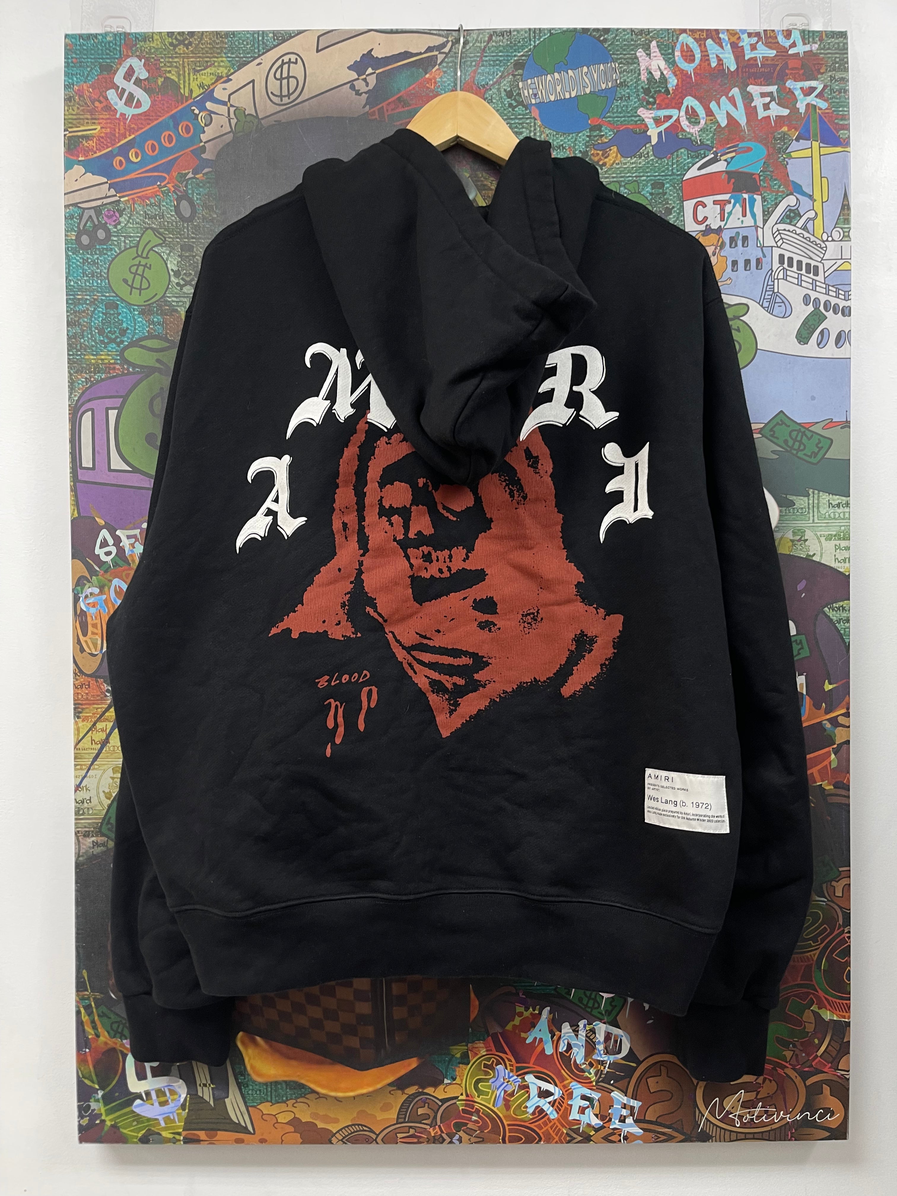 Amiri Black Wes Lang Zip Up Hoodie