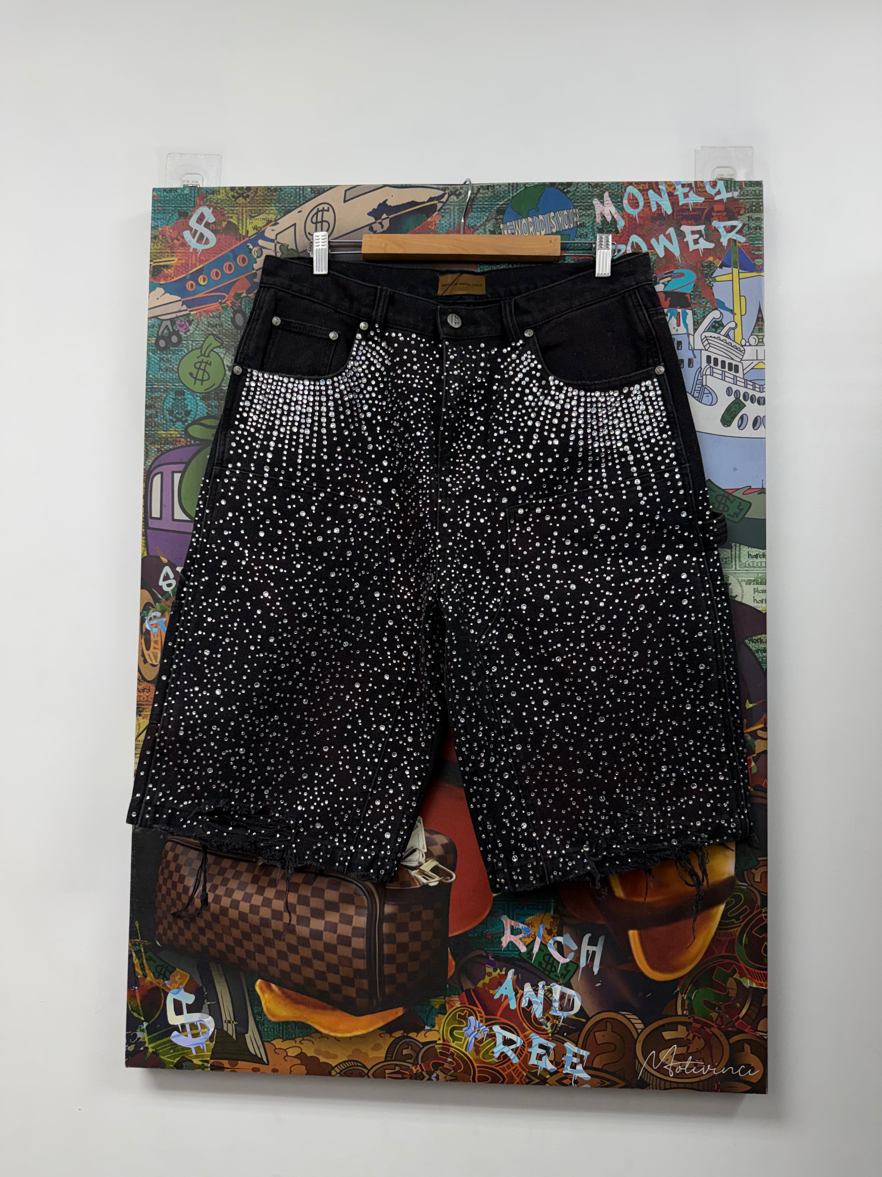 Birth Of A Royal Child Black Diamond Boro Jean Shorts