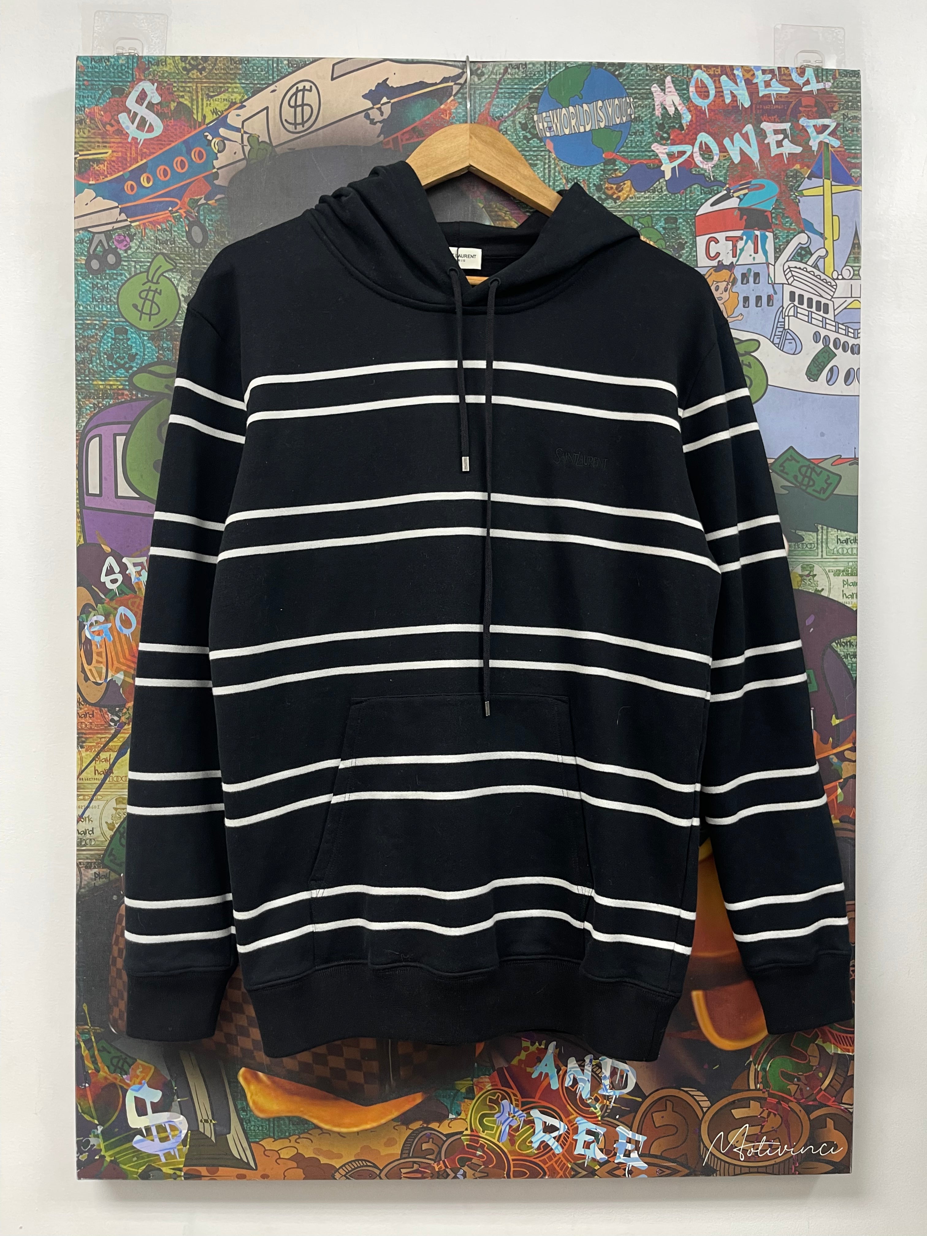 YSL Black White Stripe Hoodie