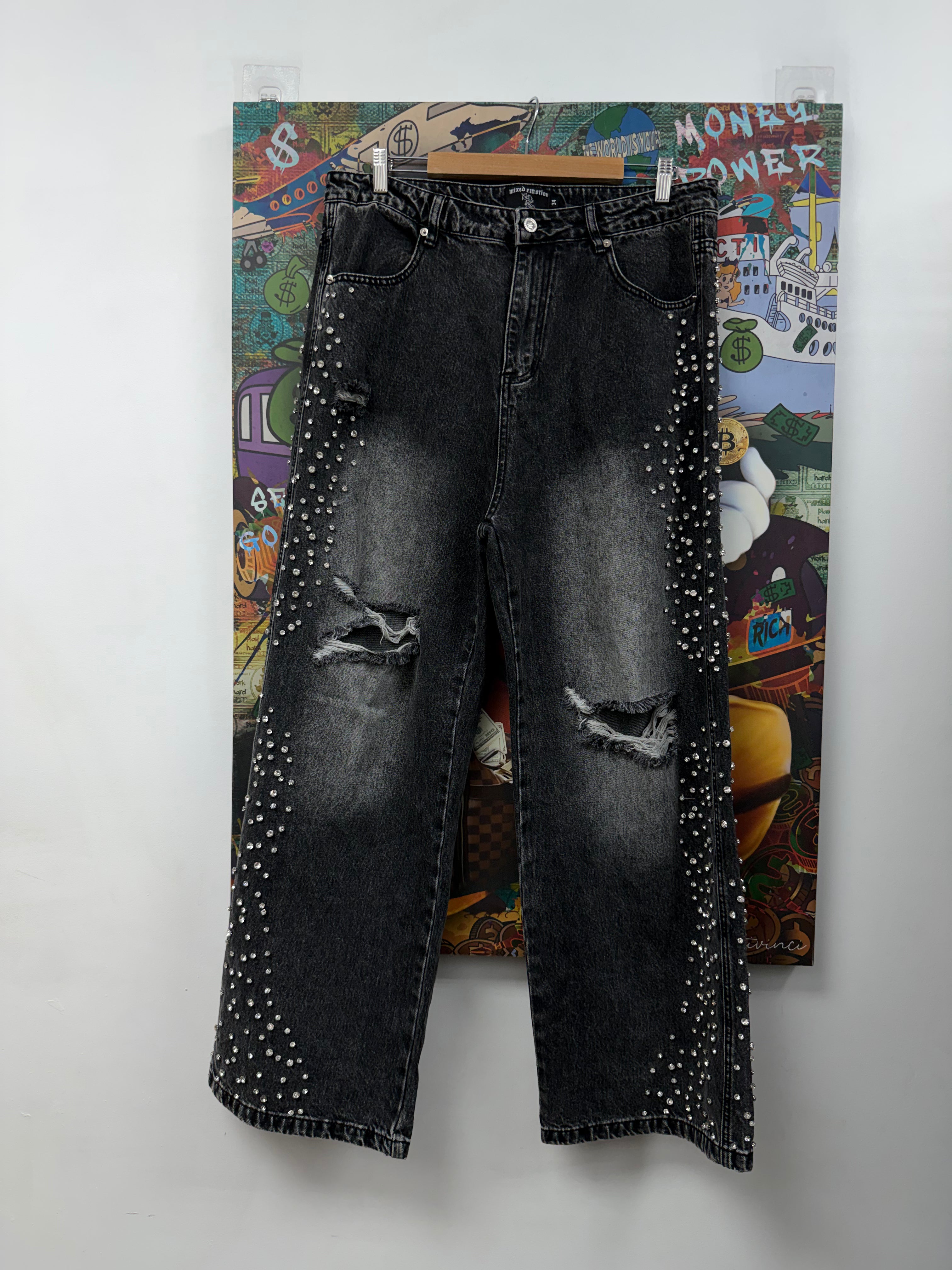 Mixed Emotions Black Baggy Jeans