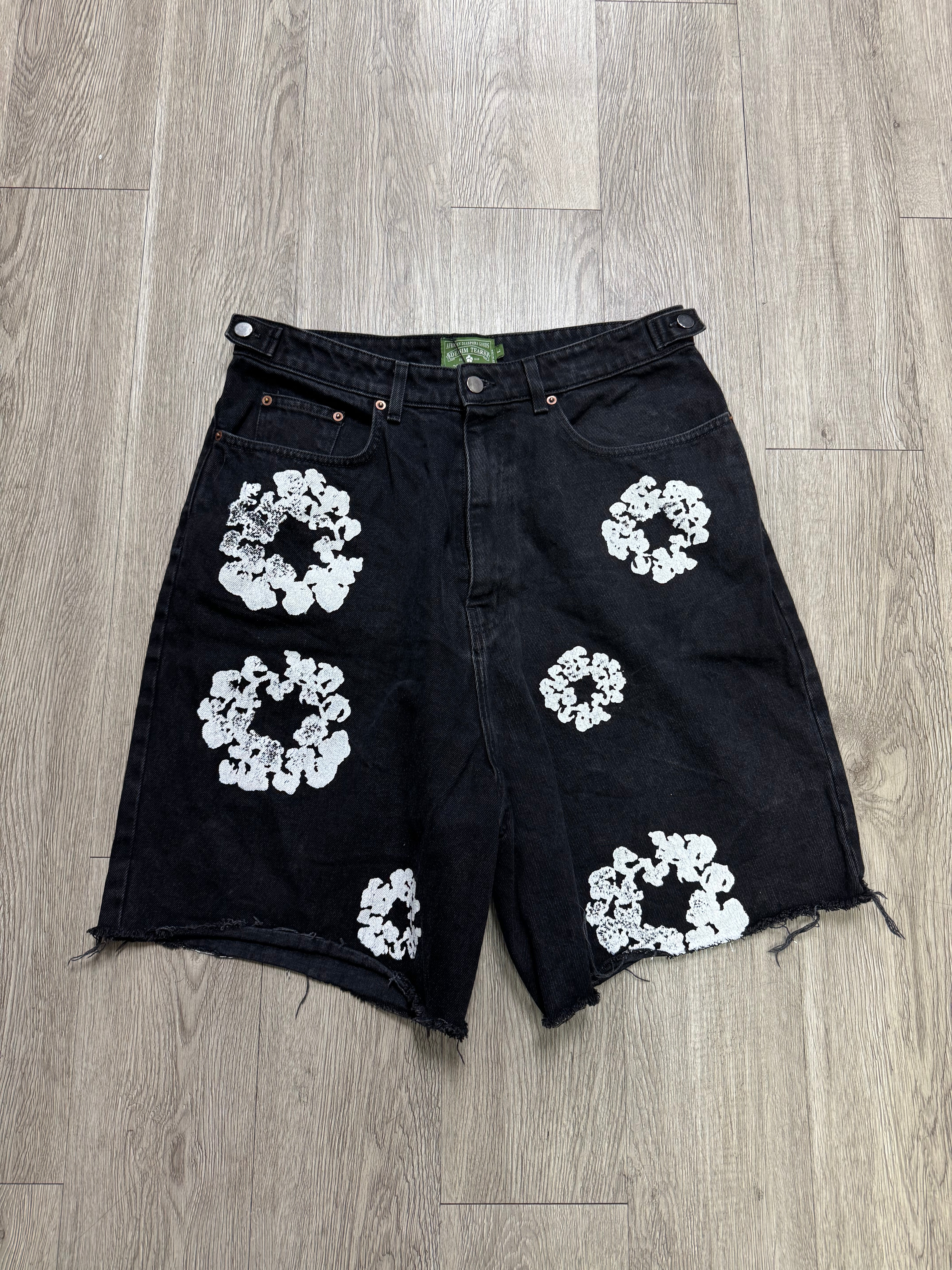 Denim Tears Black Wash Wreath Jean Shorts