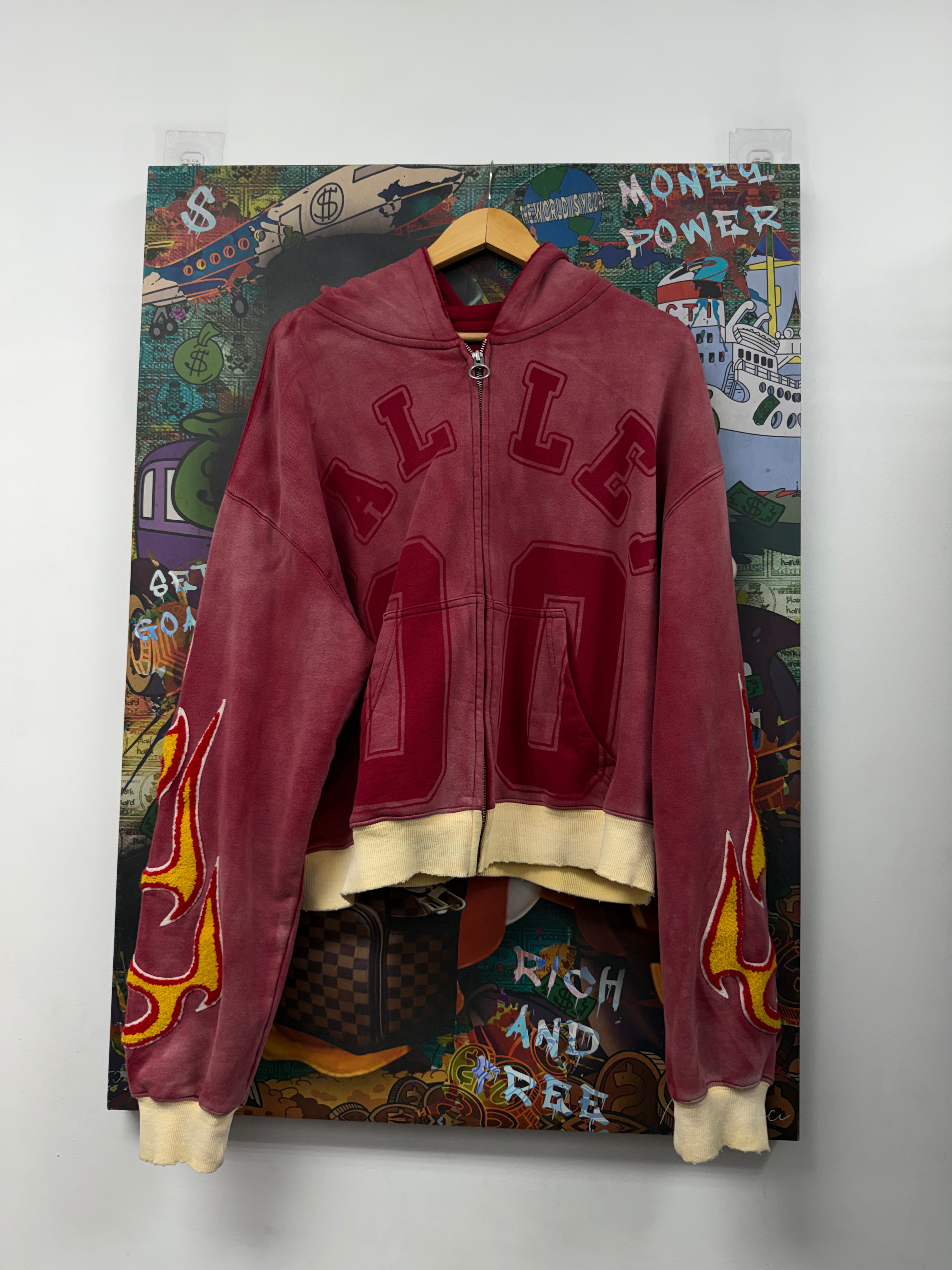 Vale Red Flames Zip Up