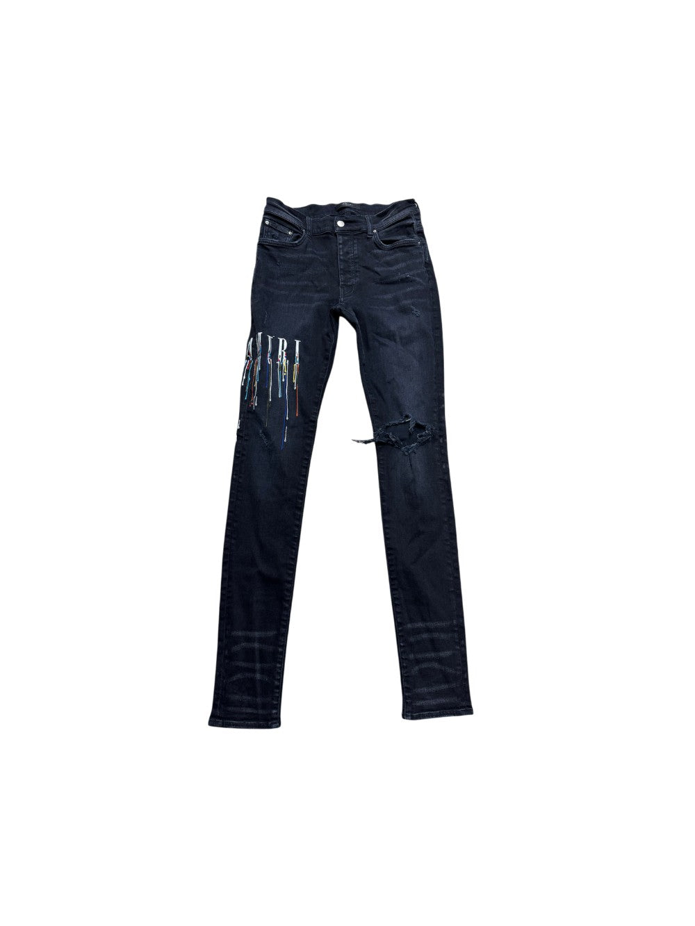 Amiri Paint Drip Black Wash Jeans