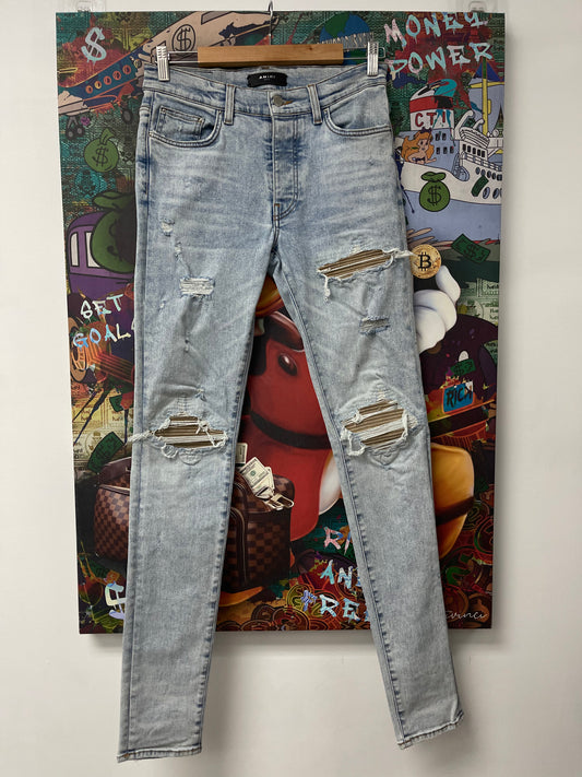 Amiri MX1 Light Wash Tan Patch  Used