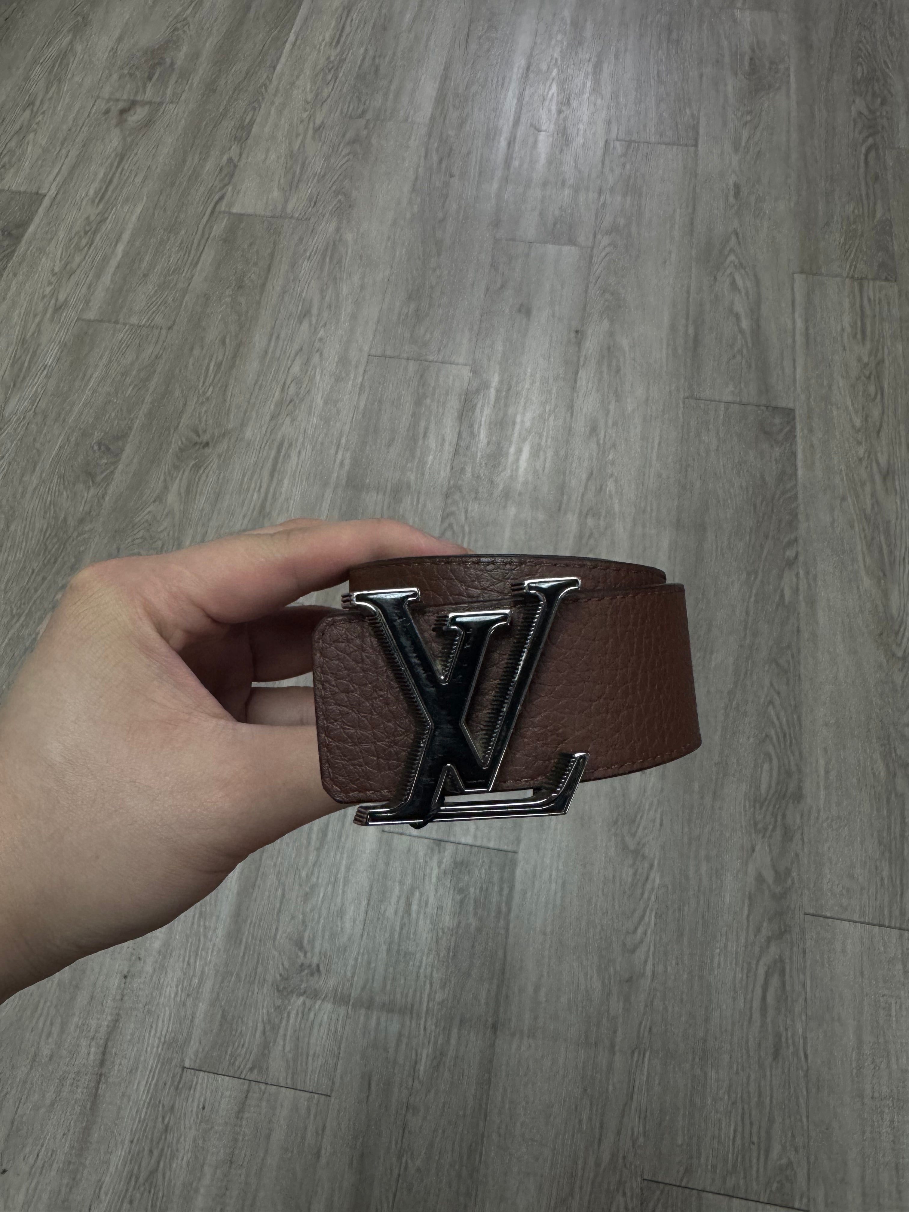 Louis Vuitton Brown Navy Reversible Belt